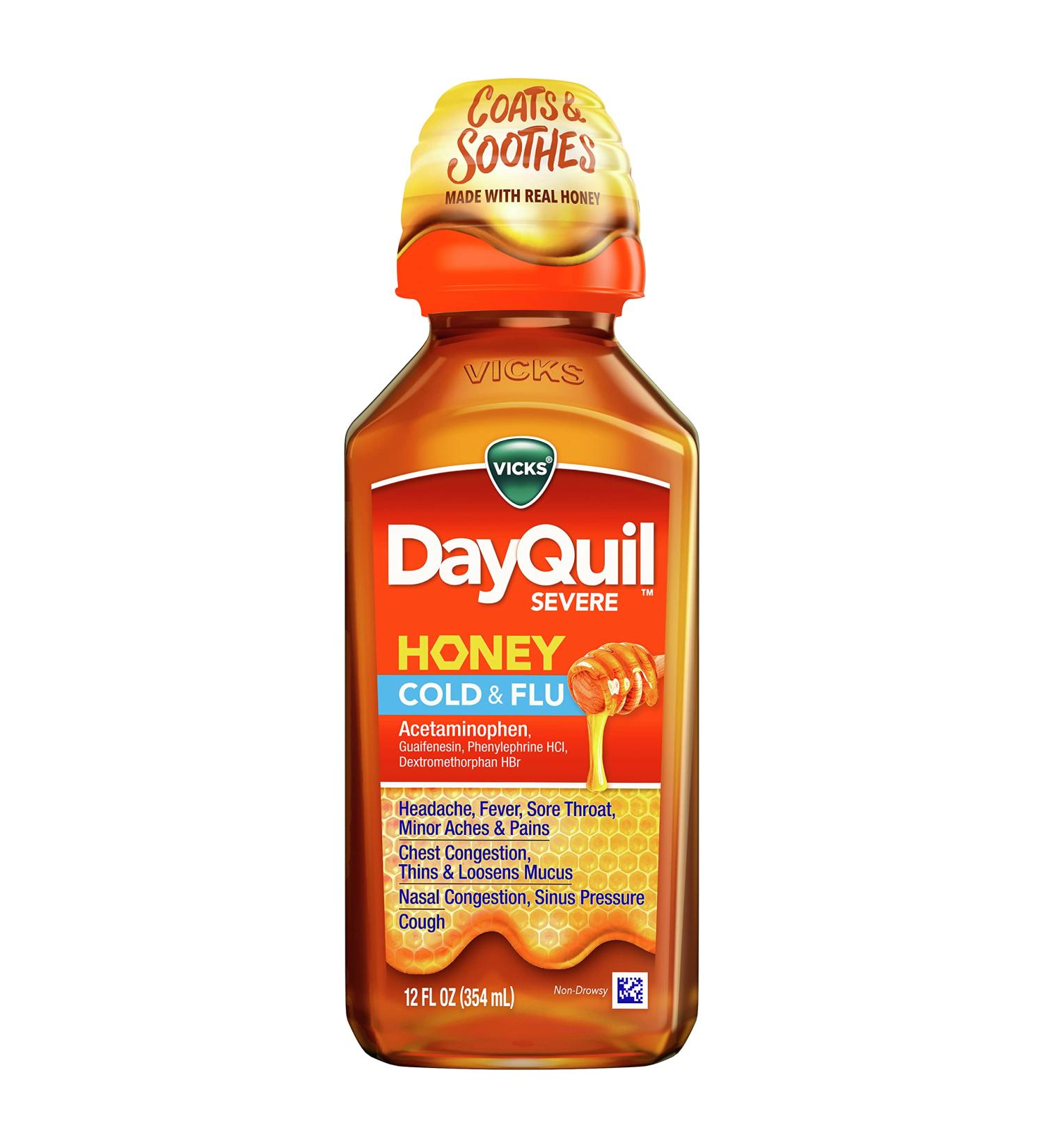 Vicks DayQuil Severe Cold & Flu Medicine Maximum Strength Honey - 12 fl oz