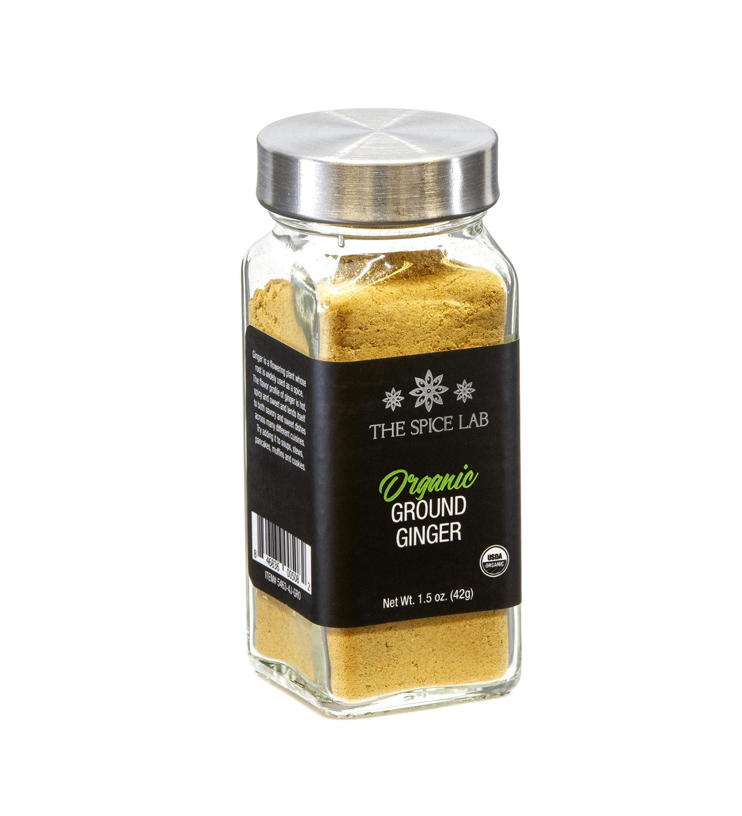 The Spice Lab Organic Ginger Powder - 1.5 oz French Jar - Gluten Free & Certified Organic - Ideal for Curry Sauce, Fried Rice, and Ginger Beer - Vegan Keto Friendly - Buy Online on GoSupps.com