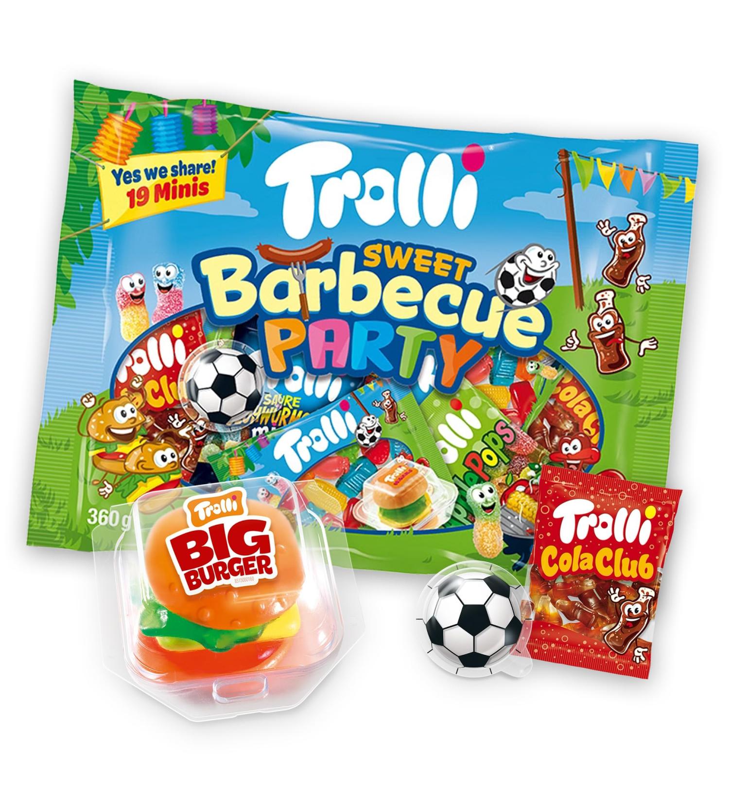 Trolli Set Bonbons BBQ Sweet Barbecue Party + Big Burger 50g Mix de bonbons g lifi s culte Emball s individuellement Id al pour f te d t Candy Bar anniversaire & petit cadeau - Buy Online on GoSupps.com