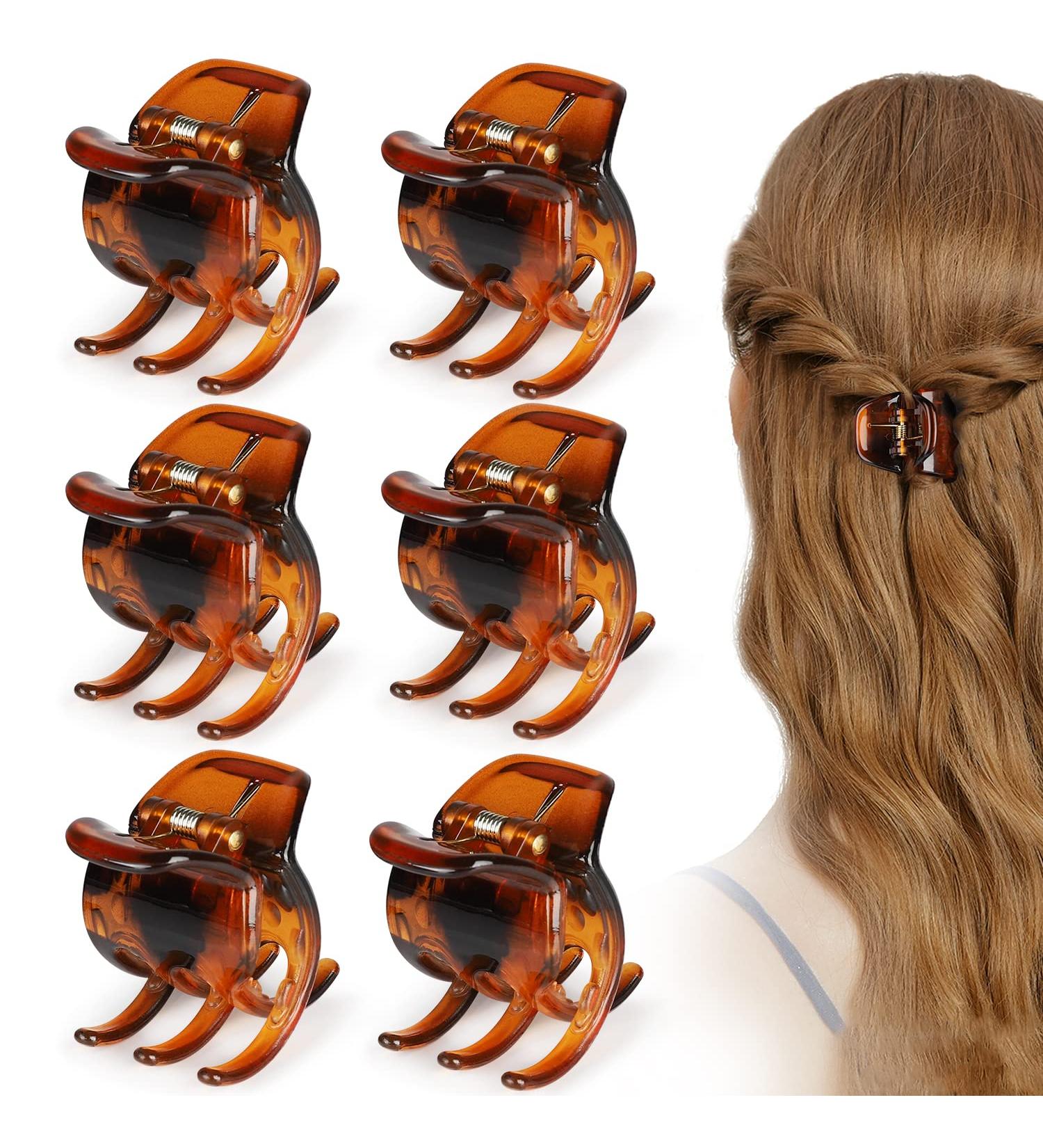 6-Piece Morhom Medium Hair Claw Clips - 1.3 Inch Brown Hair Jaw Clips for Thick or Medium Hair - Women's Hair Accessories - Buy Online on GoSupps.com