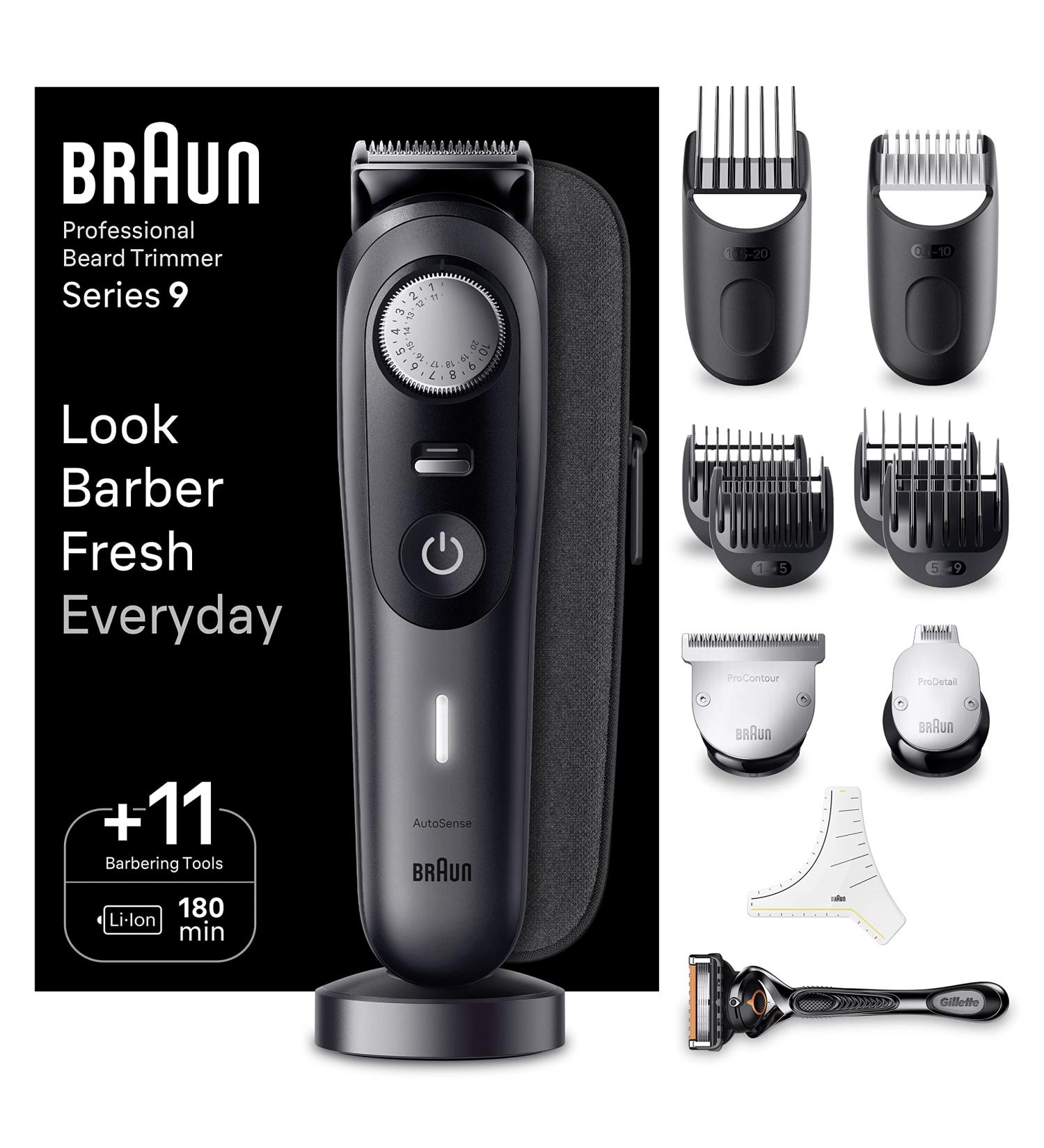 Braun Beard Trimmer Series 9 BT9441 with Barber Tools | 180-min Runtime | Best Buy Rated - Buy Online on GoSupps.com
