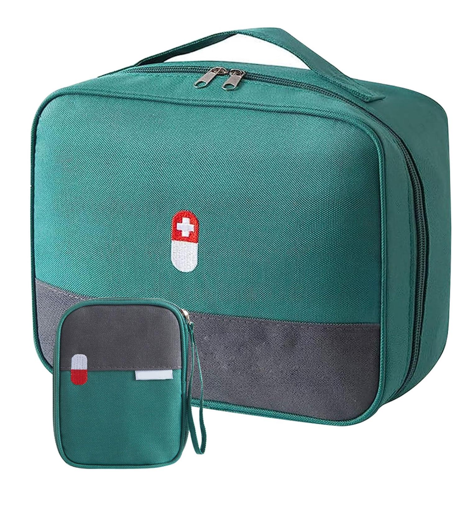 Leonshco Large Capacity Medication Bag - Waterproof Travel Pharmacy & First Aid Storage | Portable Medical Pocket for School Travel Camping & Home (Green) - Buy Online on GoSupps.com