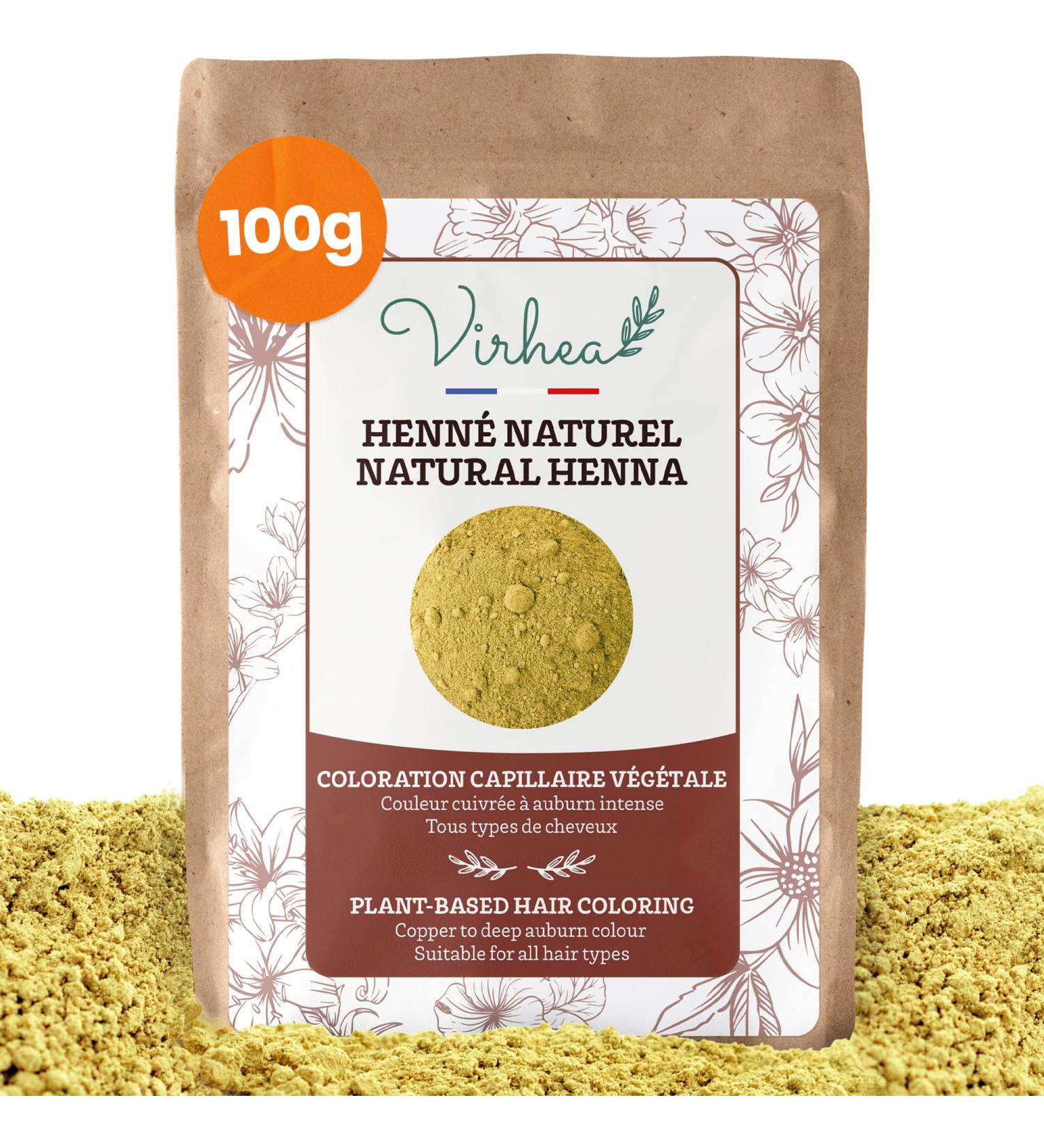 Natural Henna Powder 100G AAA+ Quality Natural Hair Coloring Auburn and Copper - Provides Care Shine and Volume - for Hand Tattoo | Resealable Packaging - Buy Online on GoSupps.com
