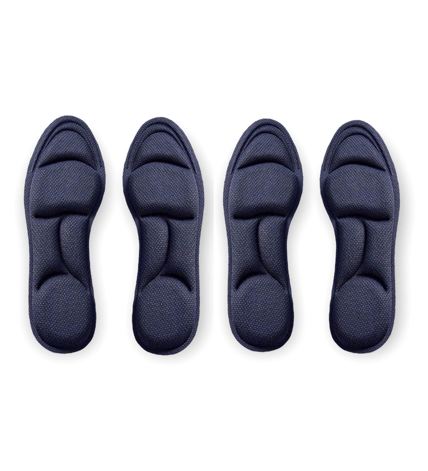 5D Sponge Comfort Insoles 2-Pairs | Arch & Heel Pain Relief for Men & Women | Dark Blue, Large Sizes - Buy Online on GoSupps.com