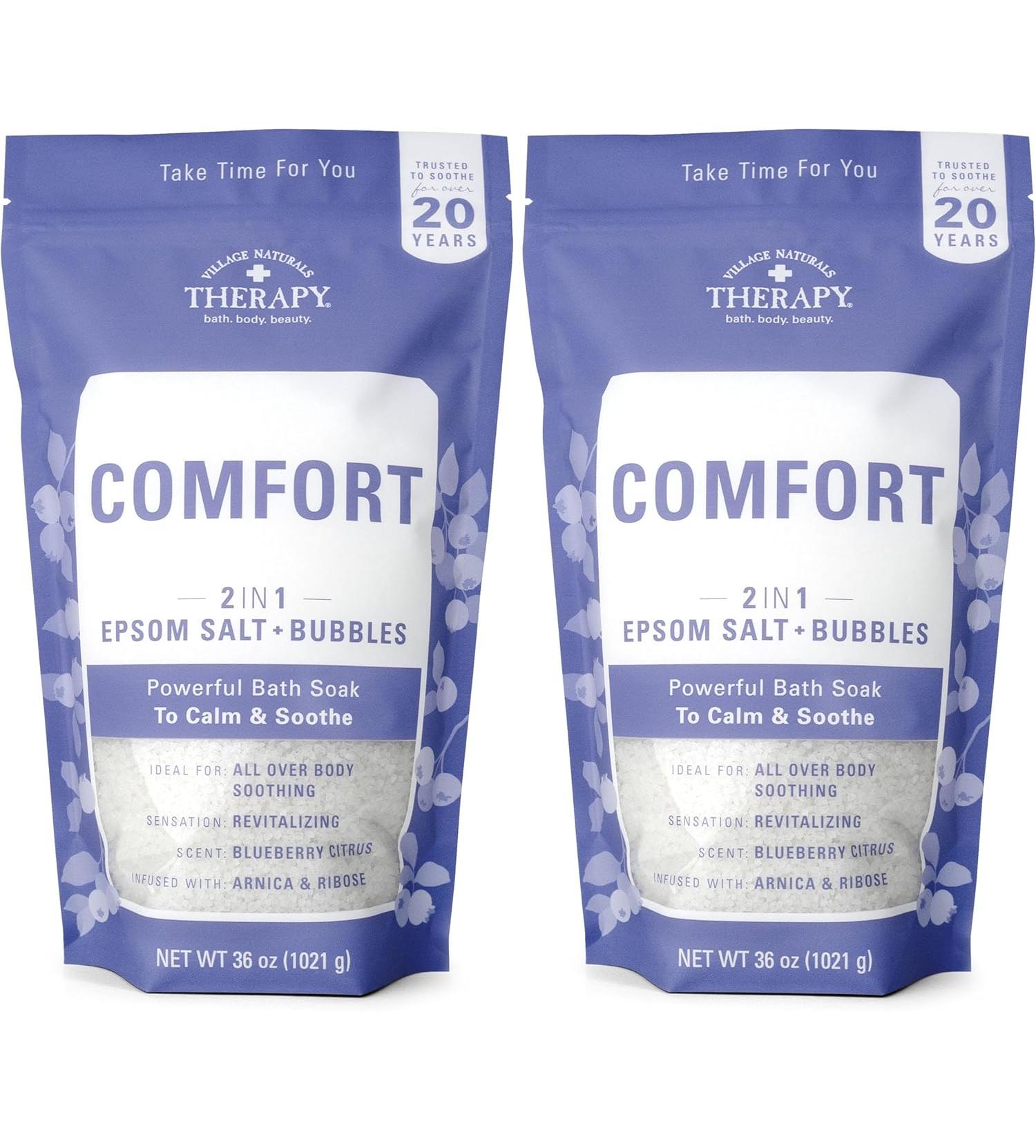 Village Naturals Therapy Chronic Pain Relief Bath Soak 36 oz - Pack of 2 | Soothe Aches & Pains - Buy Online on GoSupps.com