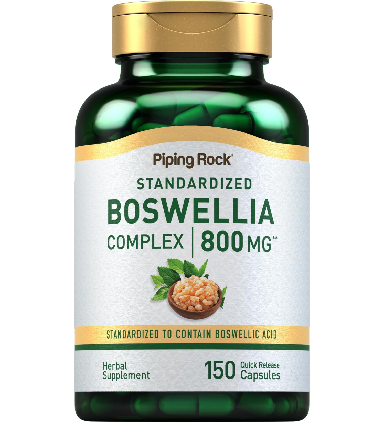 Piping Rock Boswellia Serrata Extract Capsules | 800mg | 150 Count | with Boswellic Acid | Non-GMO Gluten Free Supplement - Buy Online on GoSupps.com