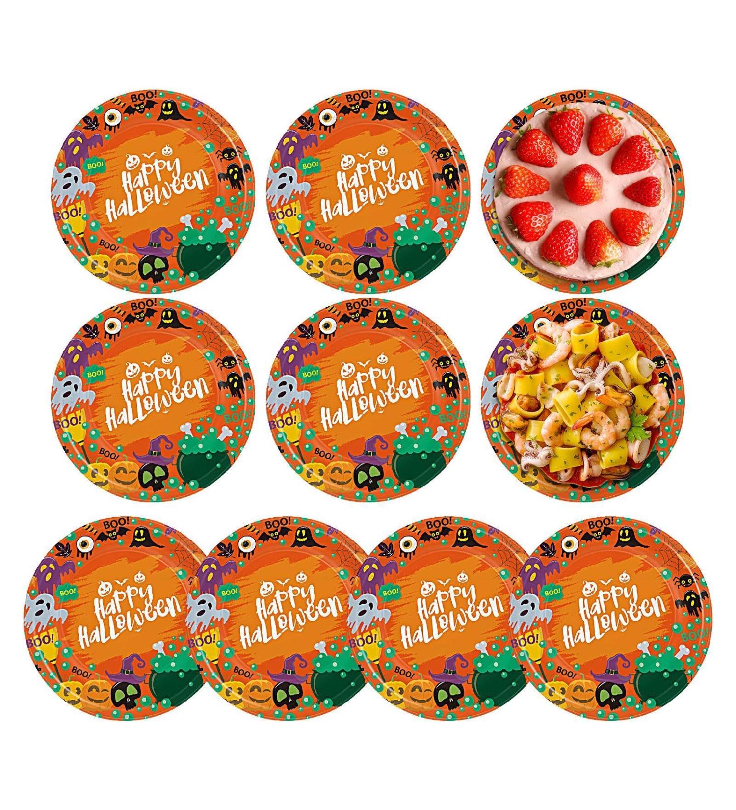 Shakven Orange Pumpkin Plates - Dinner Plates Paper Plates Pumpkin Shaped Elegant Pumpkin Plates Sturdy & Safe for Halloween Celebrations Wedding Decorations 9 Inches - Buy Online on GoSupps.com