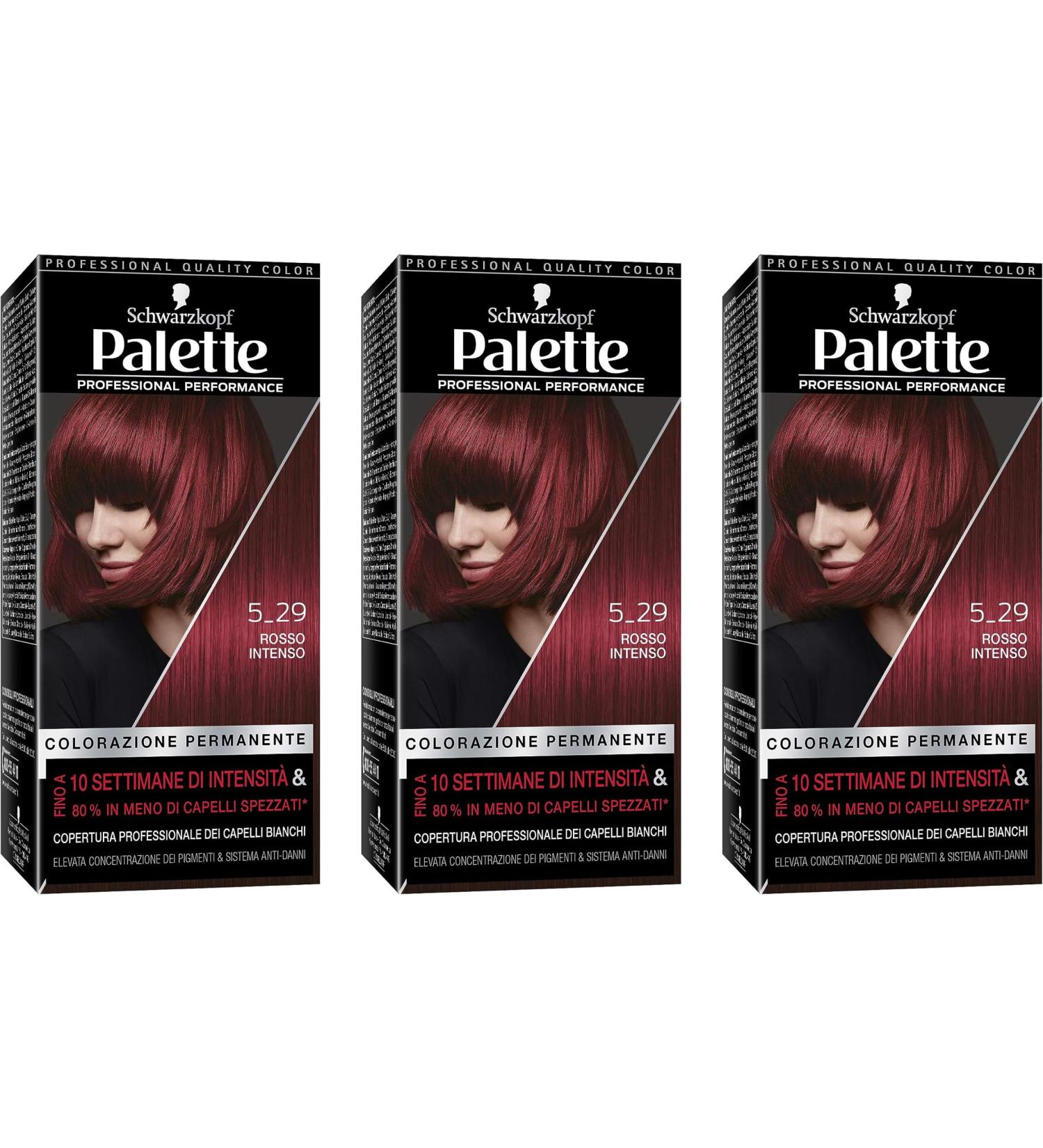  Schwarzkopf Schwarzkopf Permanent Hair Color Palette Dye Professional Hair Color Cream Gray Coverage Anti-Damage System Shade 5-29 Intense Red - Buy Online on GoSupps.com
