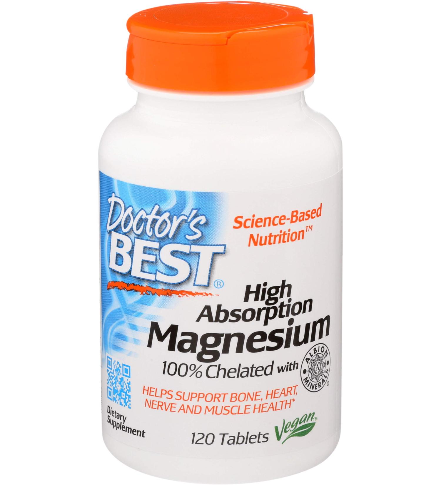 Doctor's Best Magnesium 120 Tablets - Essential Supplement for Optimal Health - Buy Online on GoSupps.com