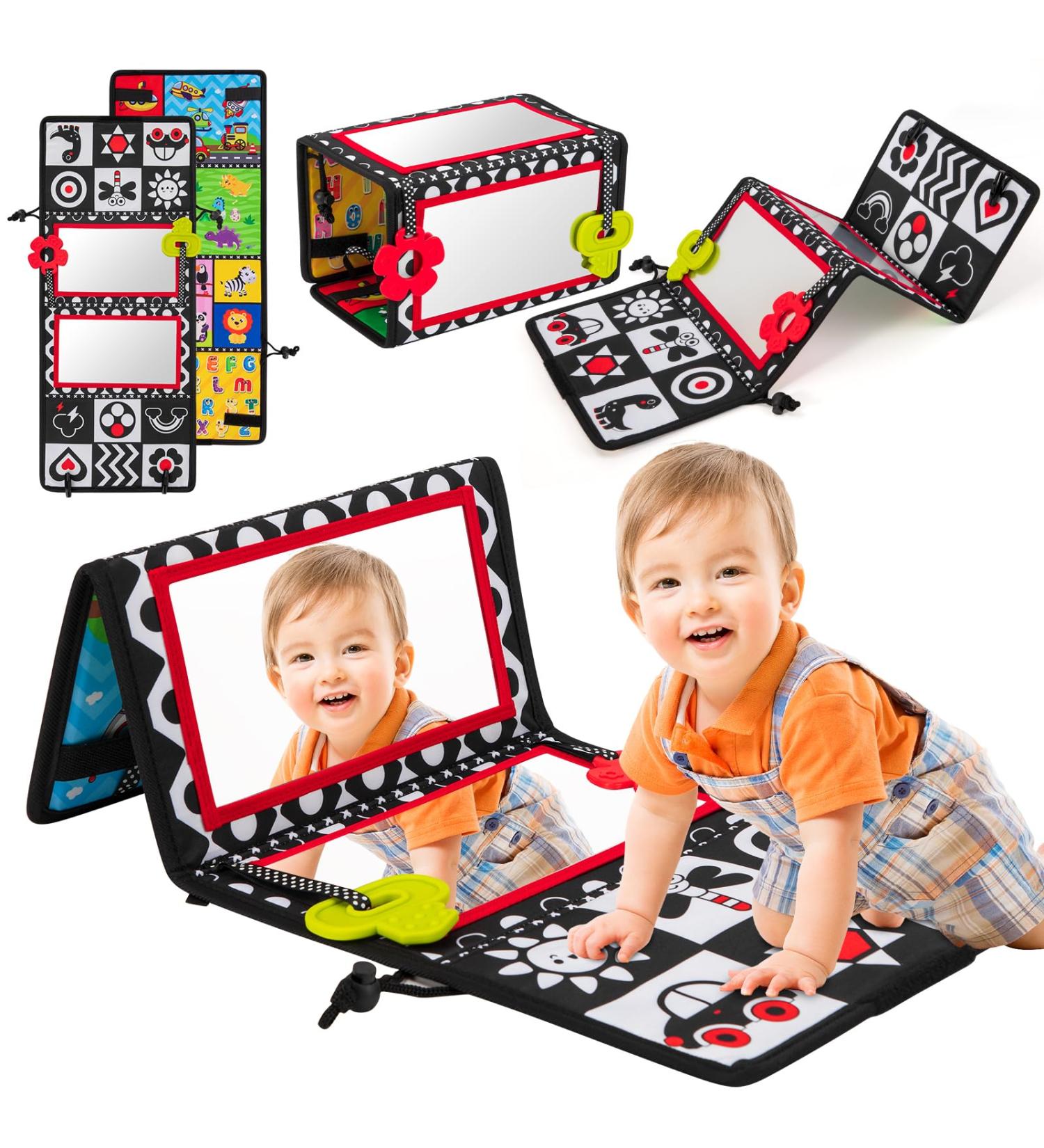 Revivoer Montessori Baby Spiegel Toy - Foldable Sensory Mirror for Newborns and Toddlers - Ideal for Feelings and Development - Perfect Baby Toy for Boys - Buy Online on GoSupps.com