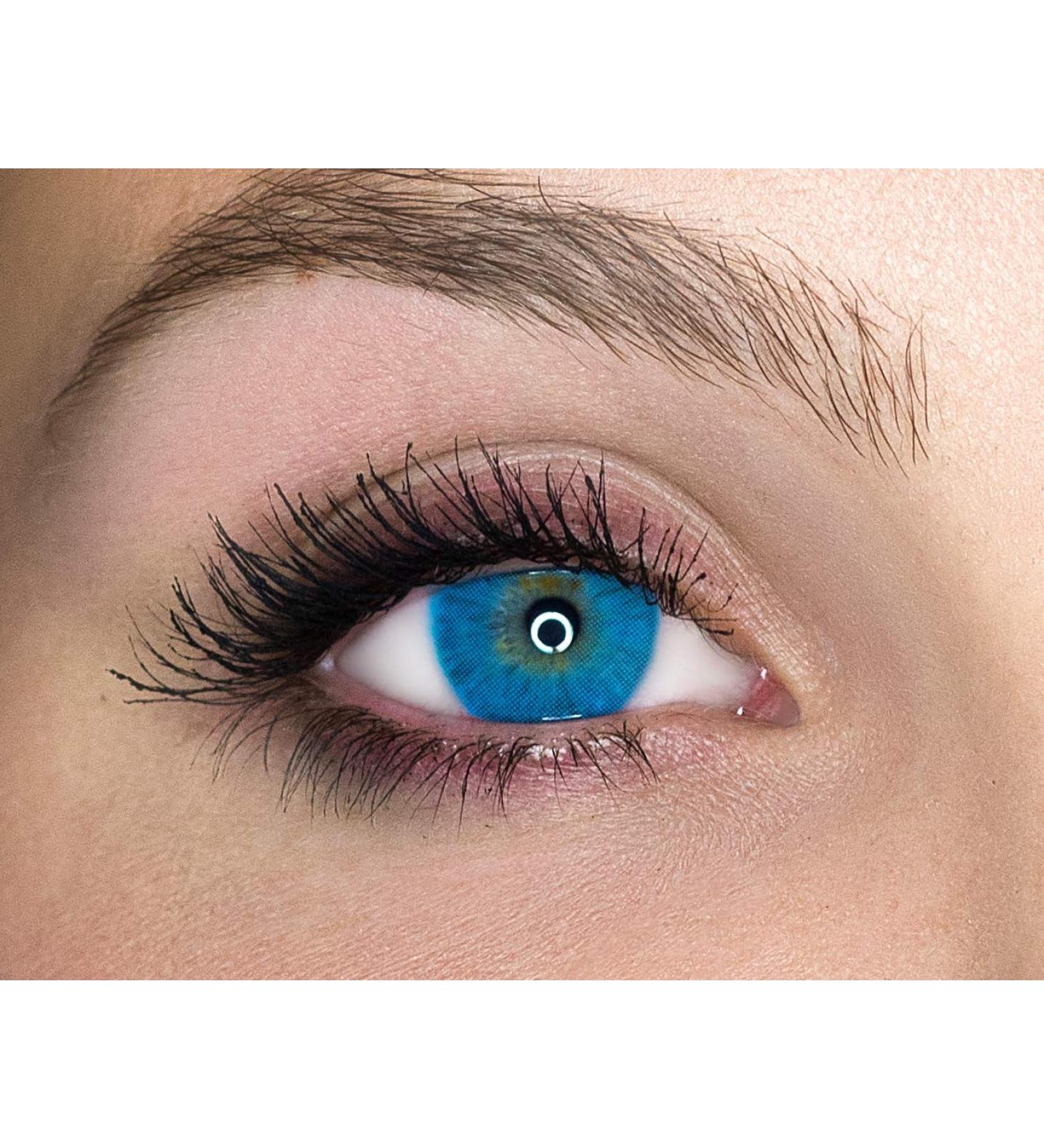 Buy Blue Colored Annual Contact Lenses - Soft Hydrogel 0.0 Diopter Natural Ocean Azul - 2 Pieces + Lens Container | International Shipping - Buy Online on GoSupps.com