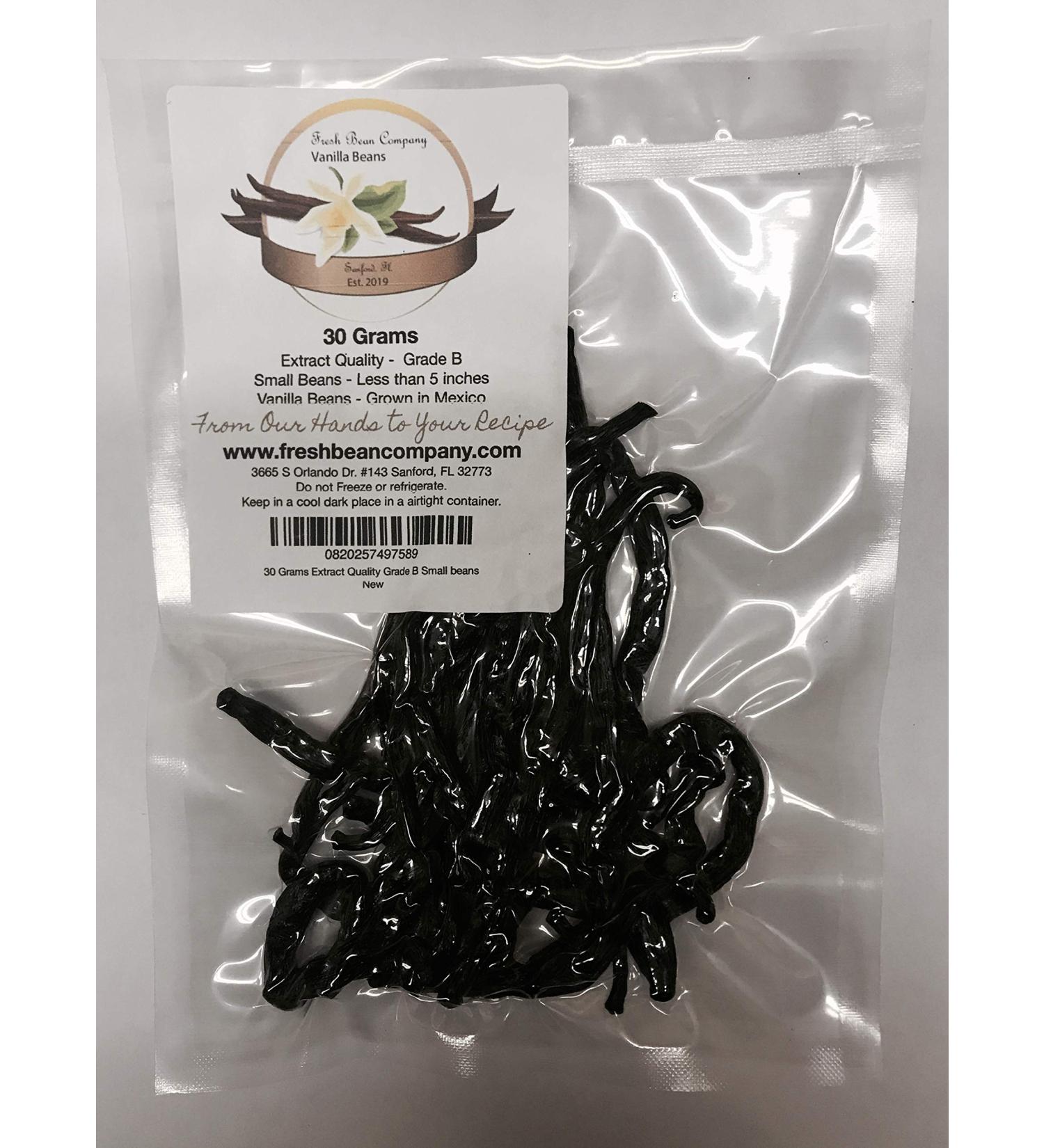 30g Extract Grade B Mexican Vanilla Beans - Small Size - Buy Online on GoSupps.com