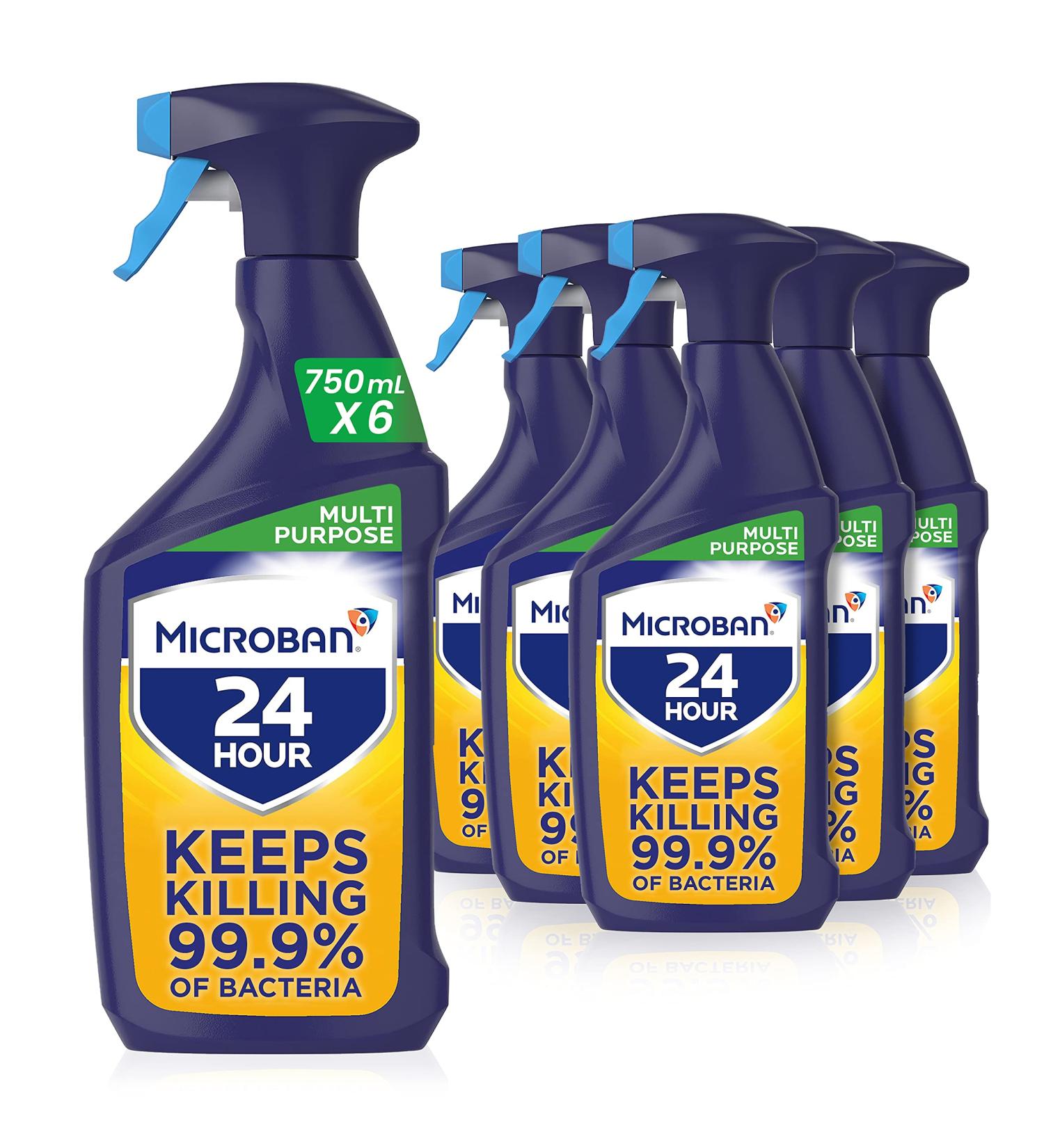 Microban 24 Antibacterial Multi Purpose Surface Cleaner Spray Citrus 4.5 Litre (750 ml x 6) - Buy Online on GoSupps.com