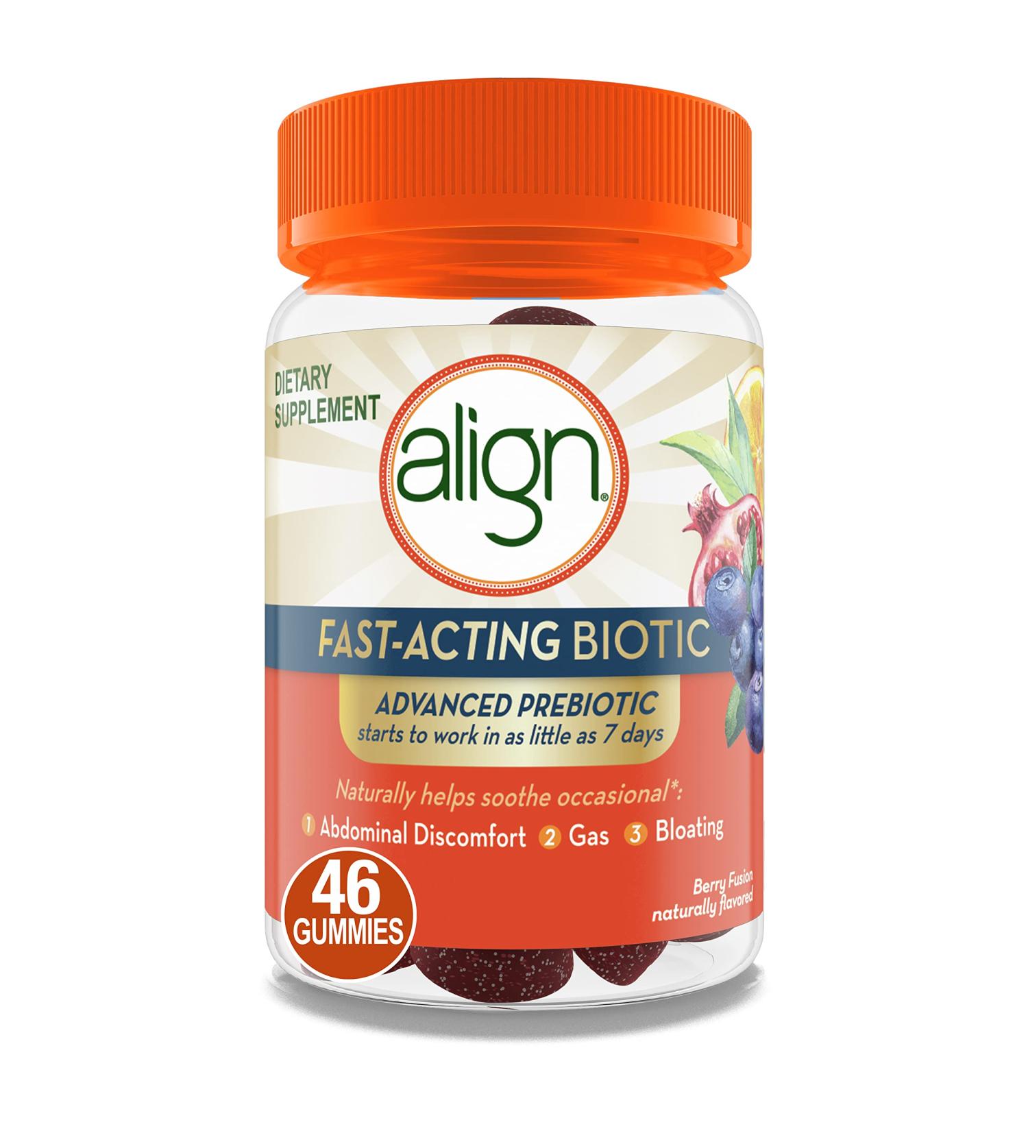 Align Advanced Prebiotic Supplement - Fast-Acting Biotic Gummies for Men and Women - Works in 7 Days - 46 Gummies - Buy Online on GoSupps.com