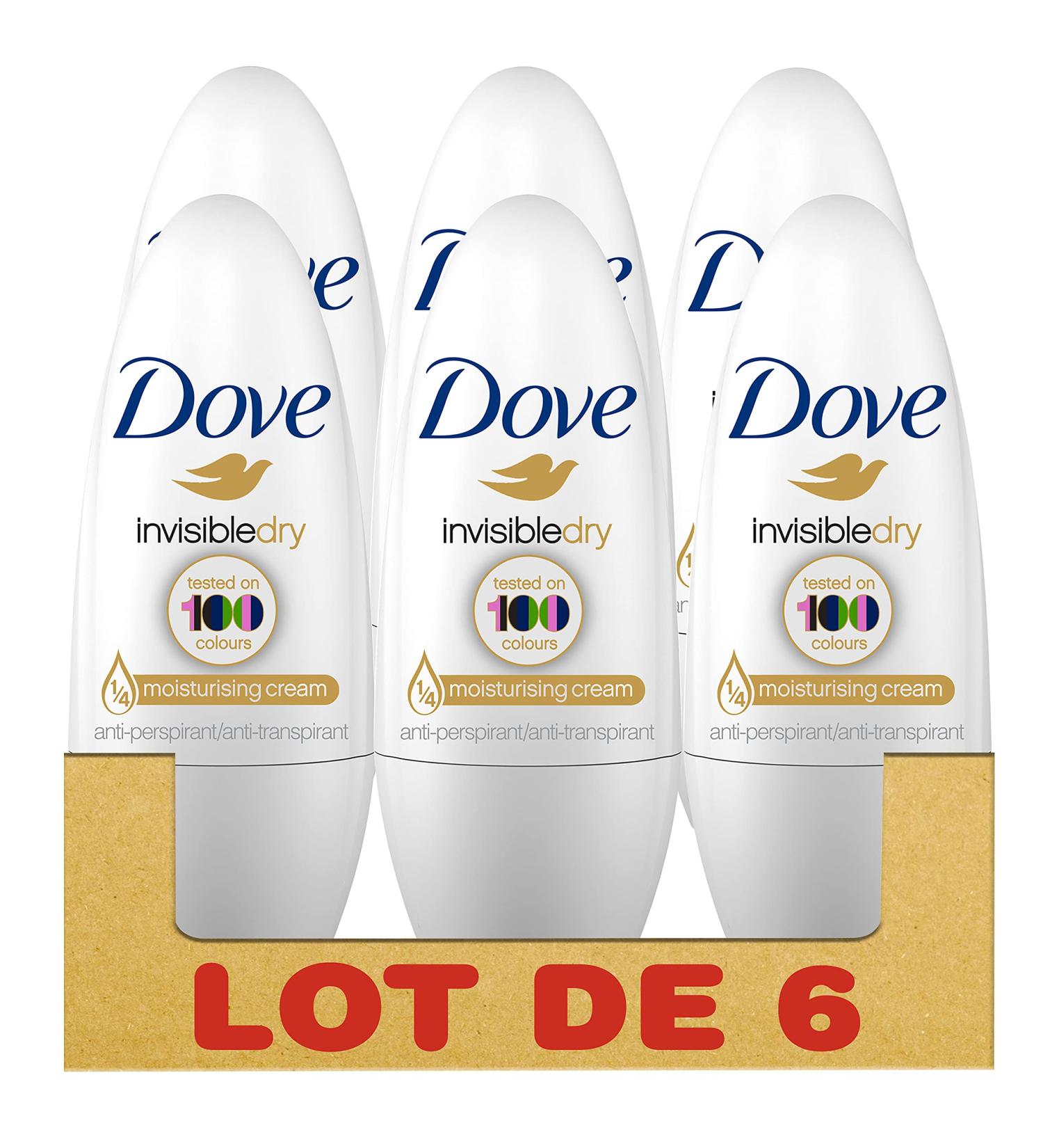 Dove Invisible Dry Anti-Perspirant Deodorant Roll-On 50ml - Pack of 6 | Buy Online Internationally | Best Deodorant for All-Day Protection - Buy Online on GoSupps.com