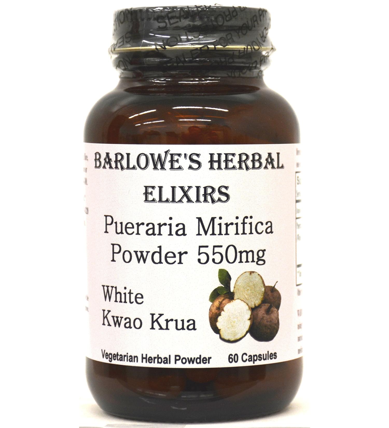 Pueraria Mirifica Herbal Elixir - 60 550mg VegiCaps - Glass Bottled, Stearate Free - Buy Online on GoSupps.com