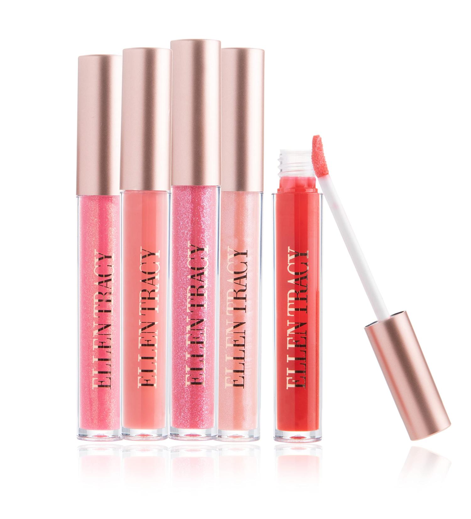 Enchante Ellen Tracy Lip Gloss Collection - Bold to Neutral Shades (5-Piece Set) - Buy Online on GoSupps.com