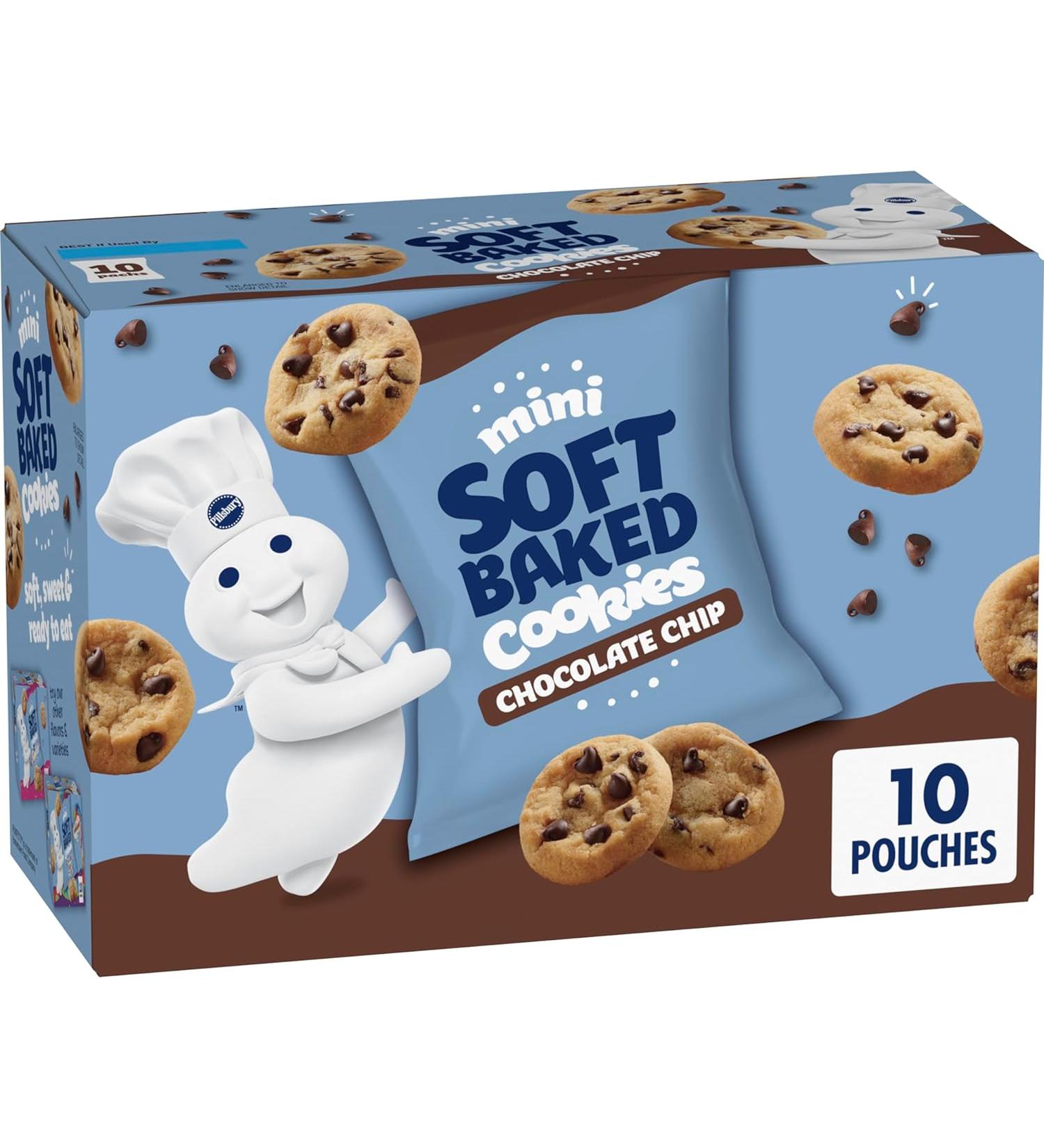 Pillsbury Chocolate Chip Mini Soft Baked Cookies - 10 Count - Buy Online on GoSupps.com
