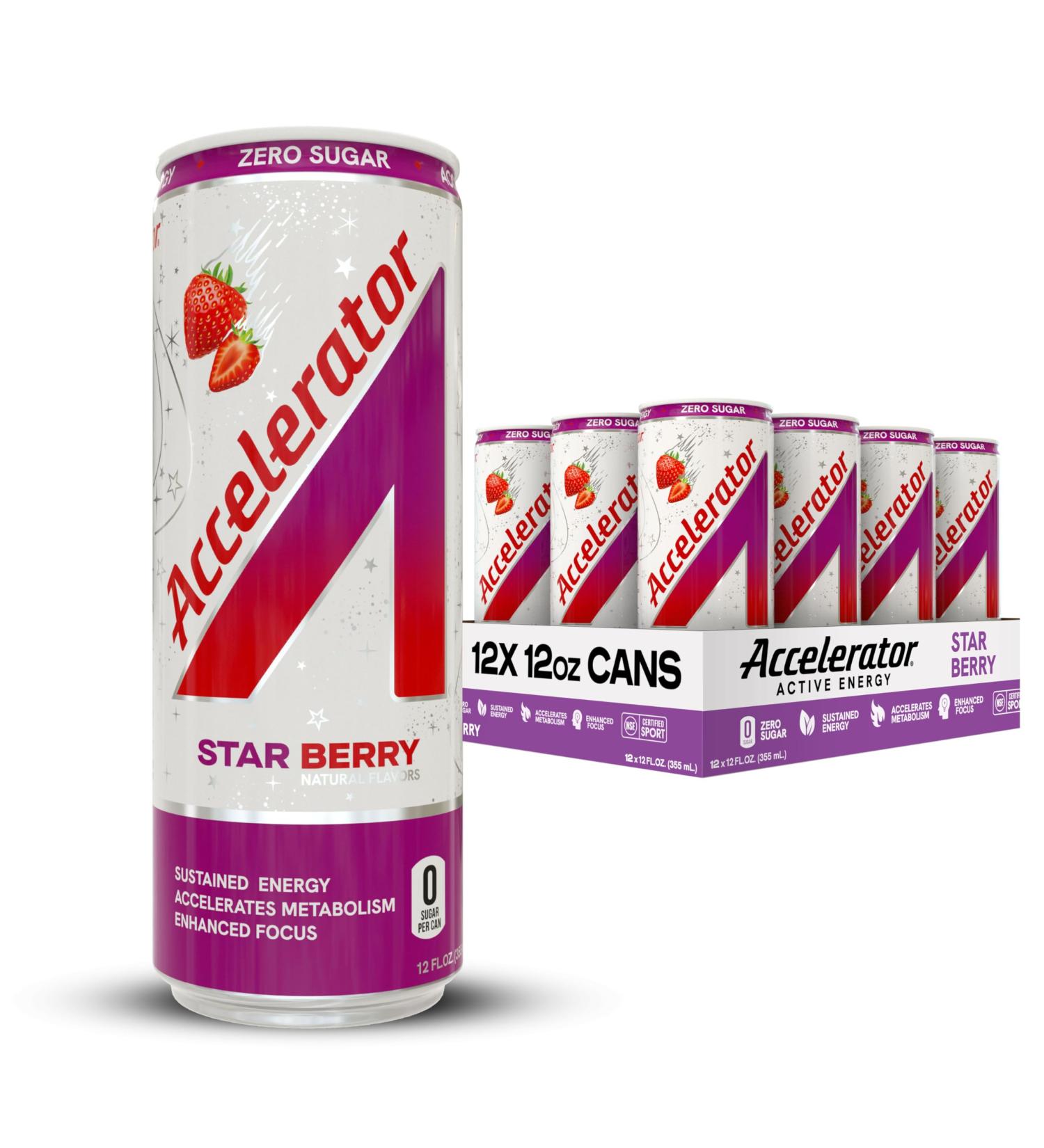Buy A SHOC Accelerator Star Berry Energy Drink - 12 fl oz Can (Pack of 12) | Fast International Shipping - Buy Online on GoSupps.com
