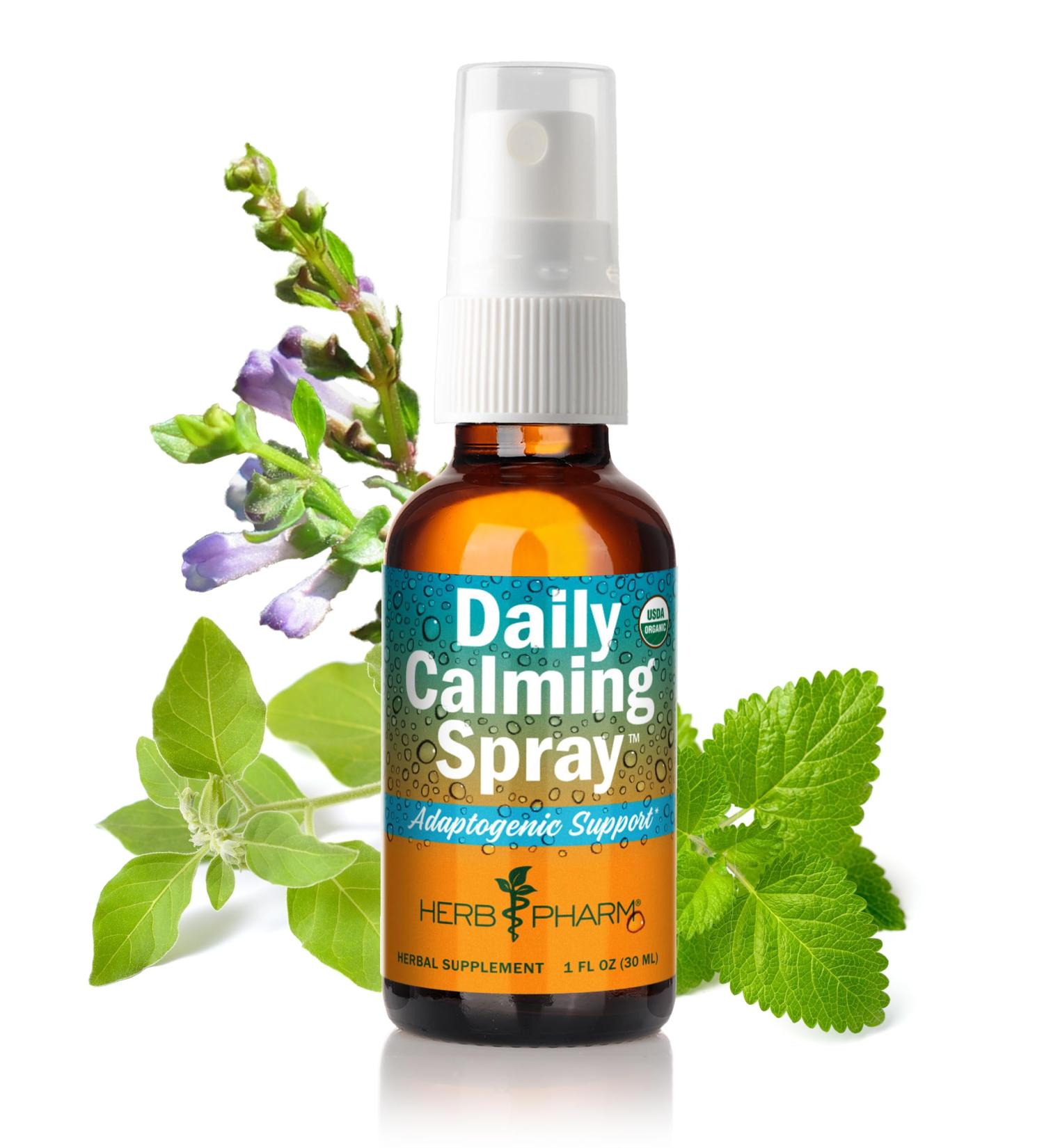 Herb Pharm Herbs on The Go Certified Organic Daily Calming Portable Spray Adaptogenic Support* 1 Ounce - Buy Online on GoSupps.com