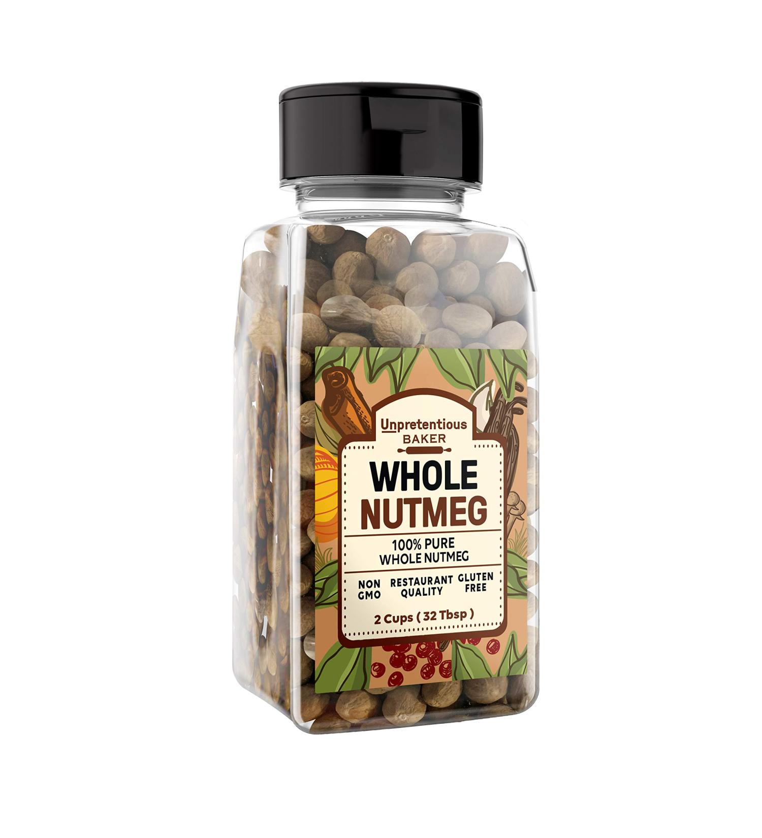 Whole Nutmeg Shaker Jar for Holiday Recipes - Ideal for Eggnog, Baked Goods & More - Buy Online on GoSupps.com