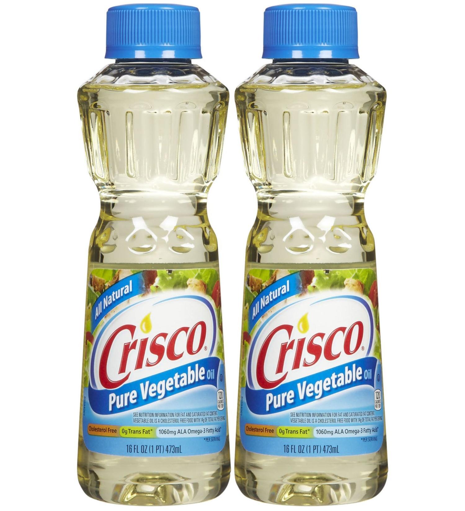 Crisco Pure Vegetable Oil, 16 Fl Oz (Pack of 2)