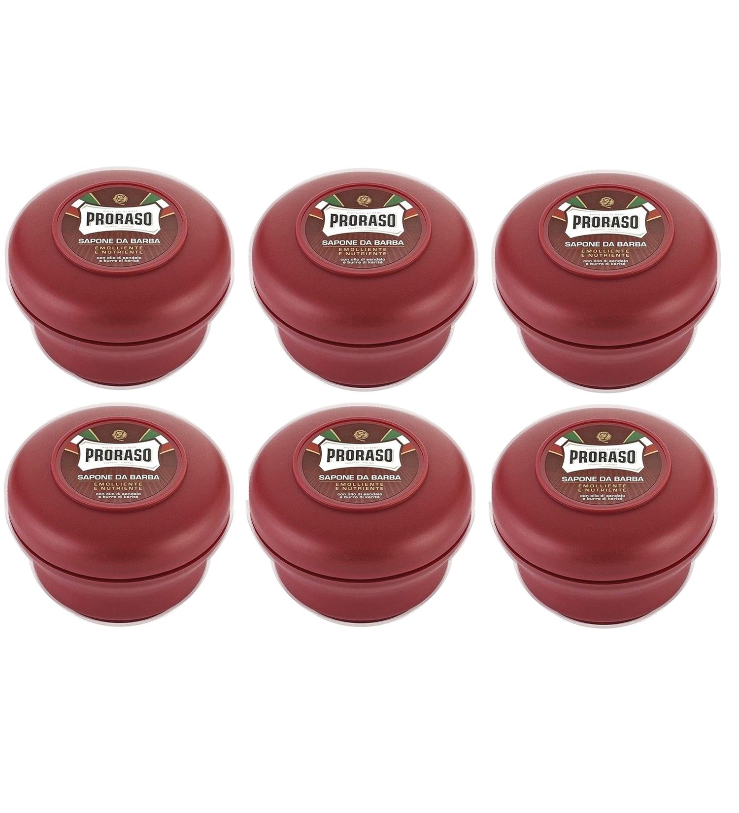 Proraso Pack 6 PRORASO Red Nourish Shaving Soap Proraso Shaving Soap Nourish tiegel 150 ML