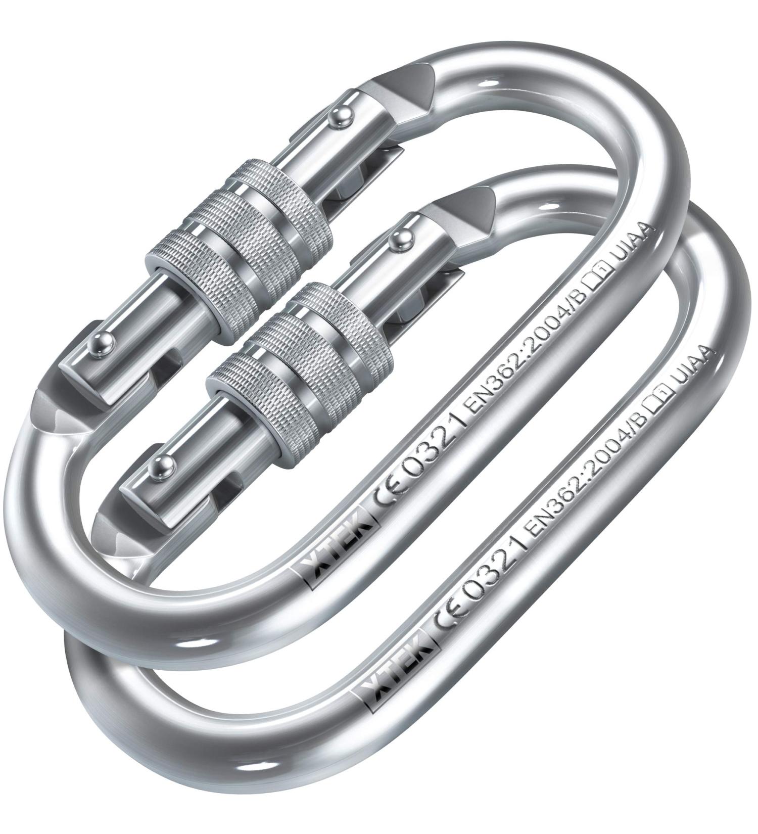 25kN Heavy Duty Locking Carabiner Clip - UIAA & CE Rated - Industrial Strength for Climbing, Rigging, Hammocks - 2pc Set - Buy Online on GoSupps.com
