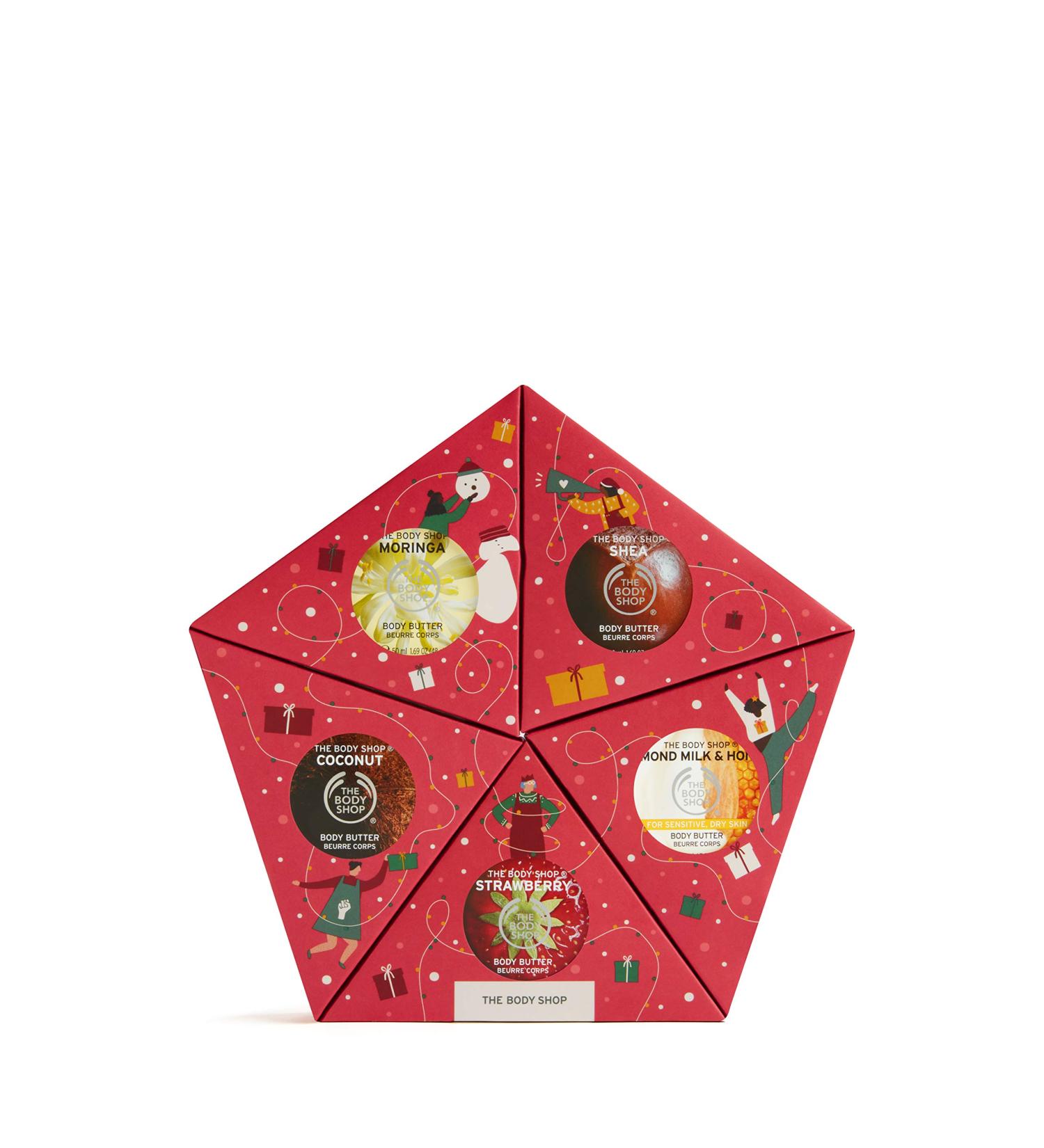 The Body Shop Slather and Nourish Body Butter- 5pc Gift Star With Fruity Floral and Nutty Body Moisturisers' - Buy Online on GoSupps.com