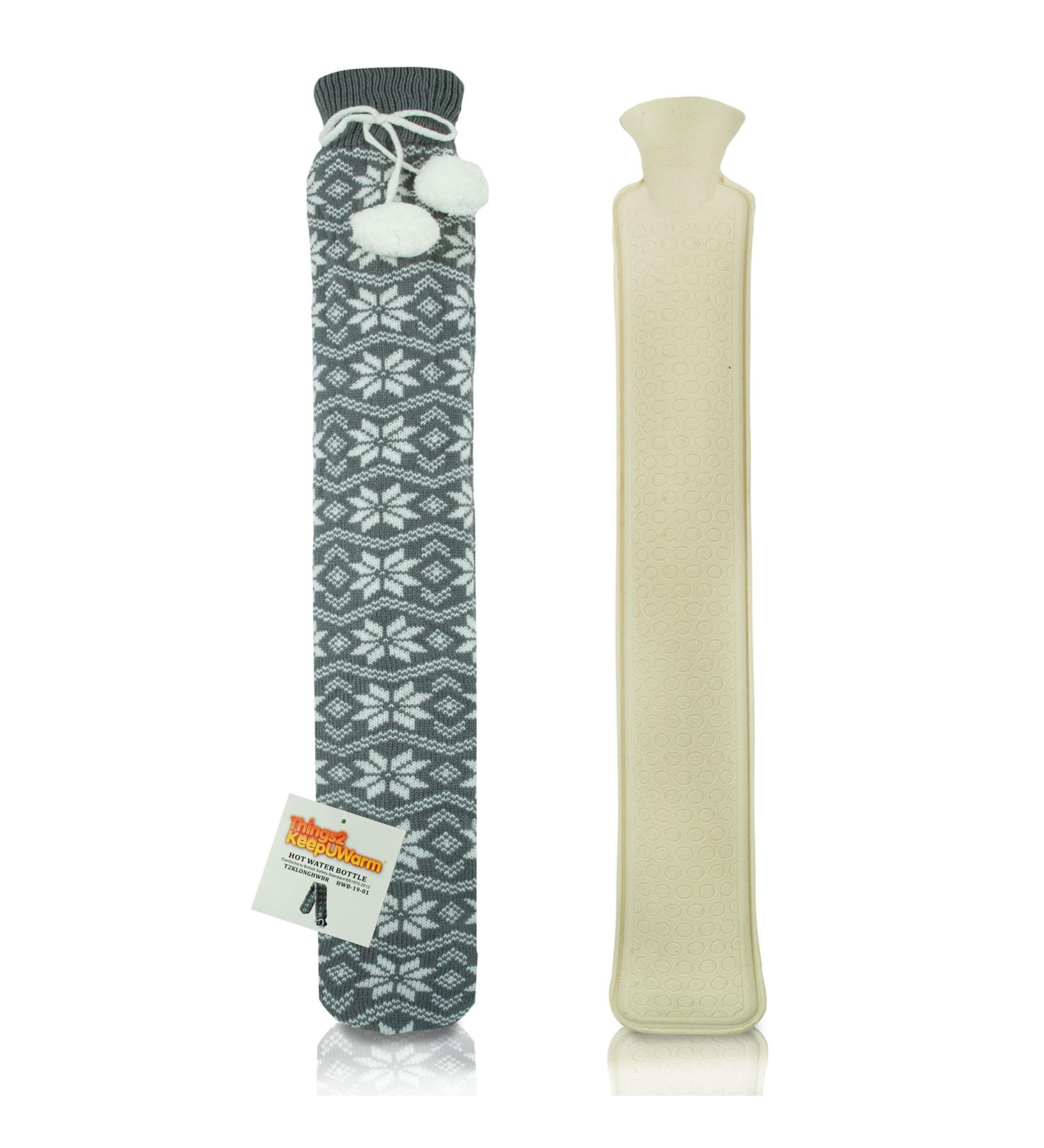 Grey Nordic Seasonal Design Long Hot Water Bottle - Things2KeepUWarm - Buy Online on GoSupps.com