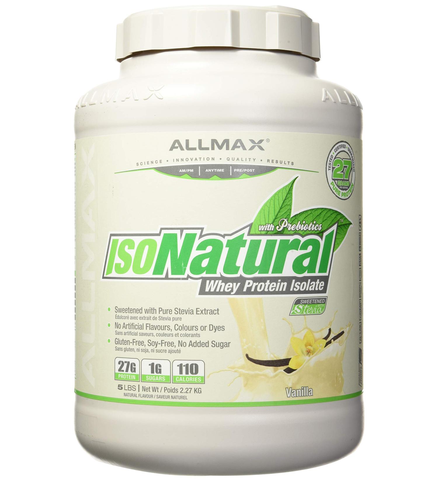 ALLMAX IsoNatural Pure Whey Protein Isolate Vanilla 5 lbs - Premium Quality - Buy Online on GoSupps.com
