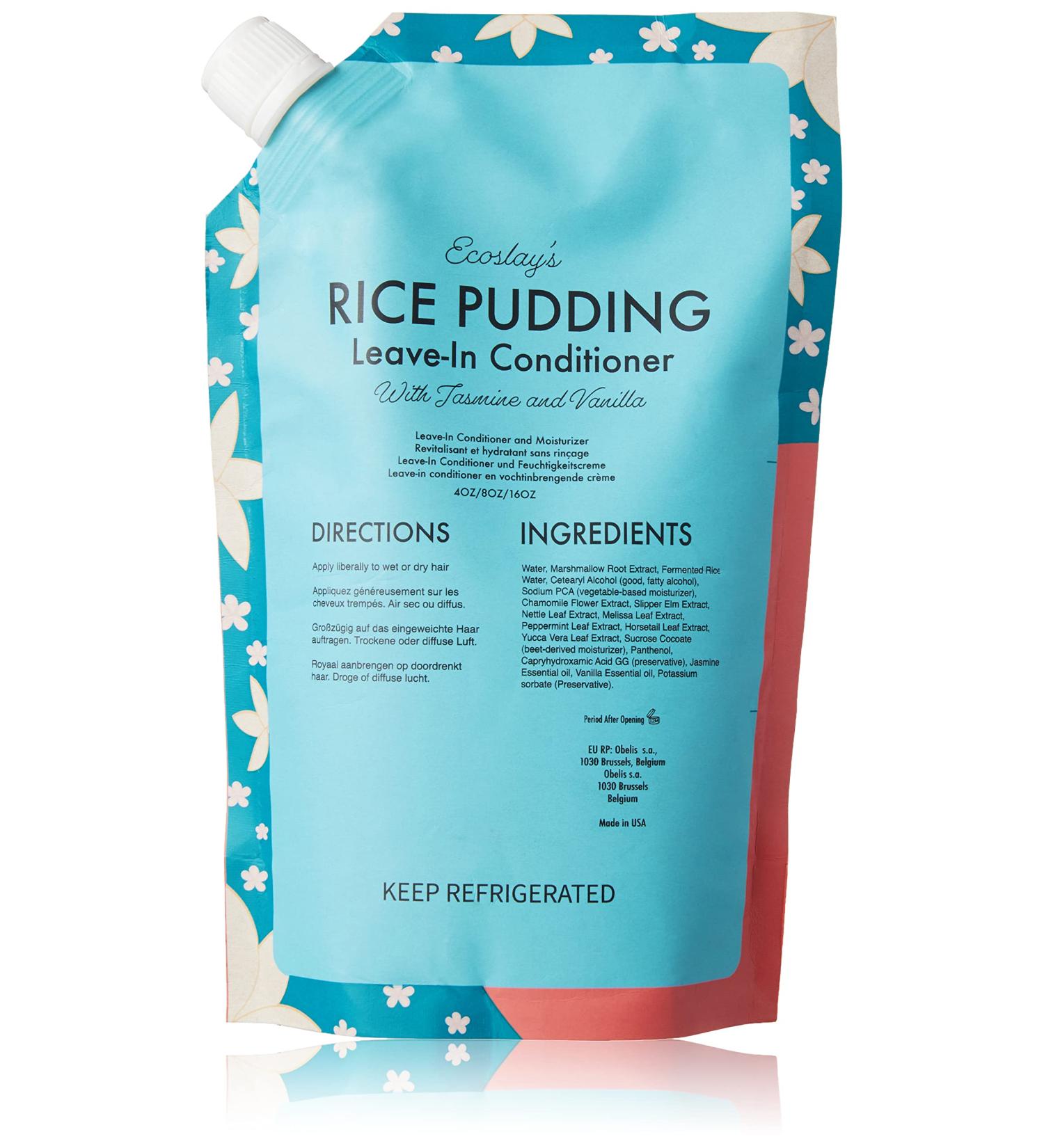 Ecoslay Rice Pudding Leave-In Conditioner | Moisturizer & Detangler for Curly Dry Damaged Hair - 16oz - Strengthens Fine Hair for Men & Women - Buy Online on GoSupps.com