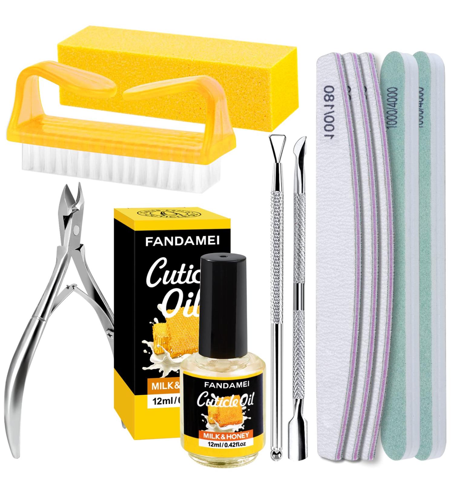 Fandamei Manicure & Pedicure Set - Complete Nail Care Kit with Files Buffers Shaver Tongs Brush & Nourishing Oil - Perfect for International Shipping - Buy Online on GoSupps.com