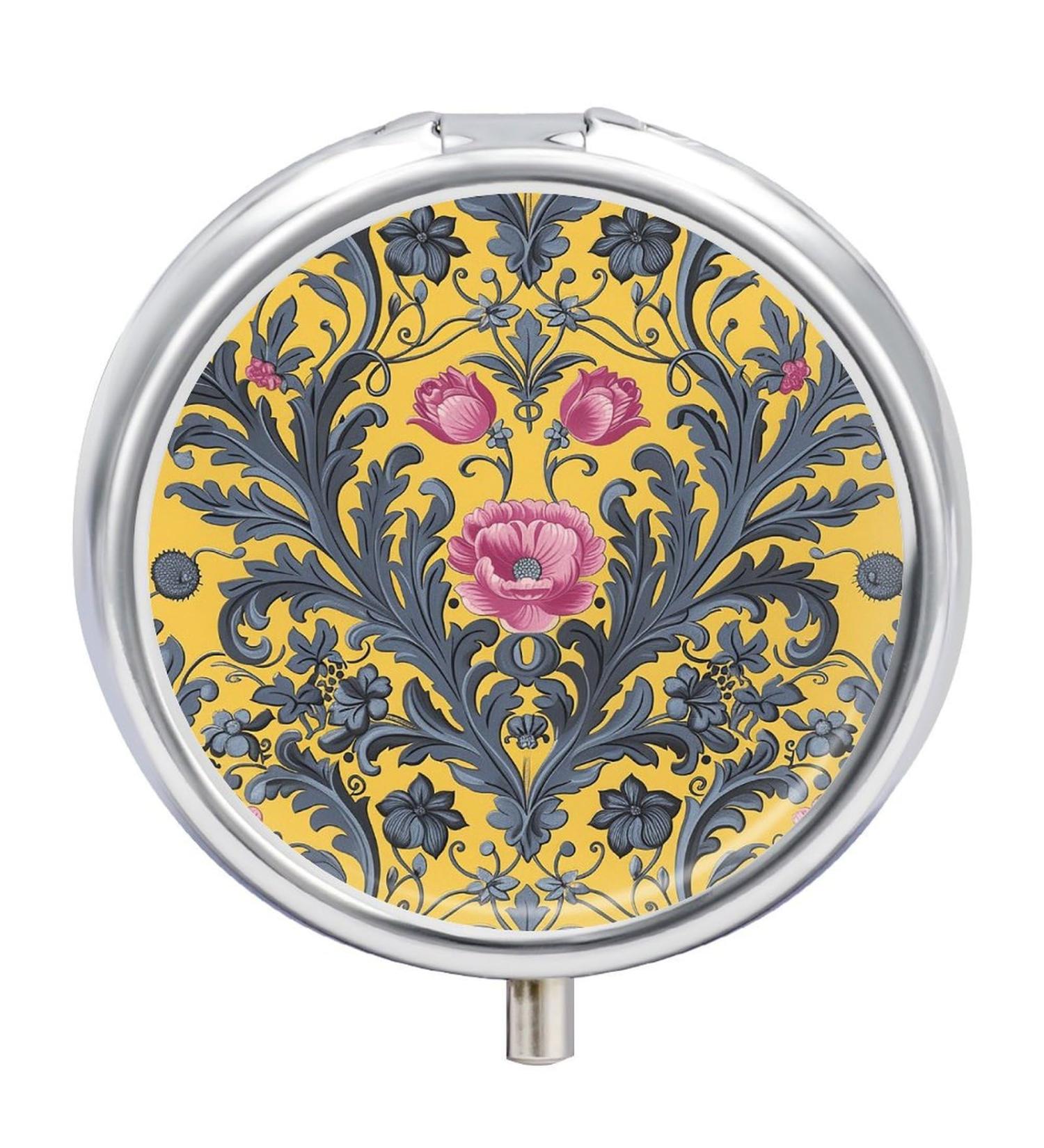 Travel Pill Box Organizer - 3 Compartment Yellow & Gray Portable Medicine Case for Purse & Pocket - Buy Online on GoSupps.com