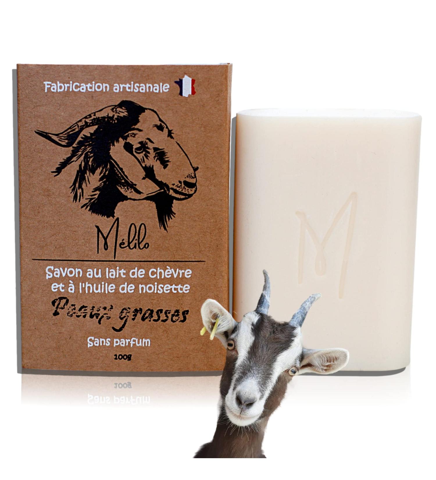 Organic Goat Milk Soap | Handmade in France | Facial Cleansing Mask | Anti-Acne Psoriasis Eczema Treatment for Women Men & Babies | Fragrance-Free with Hazelnut Oil - Buy Online on GoSupps.com