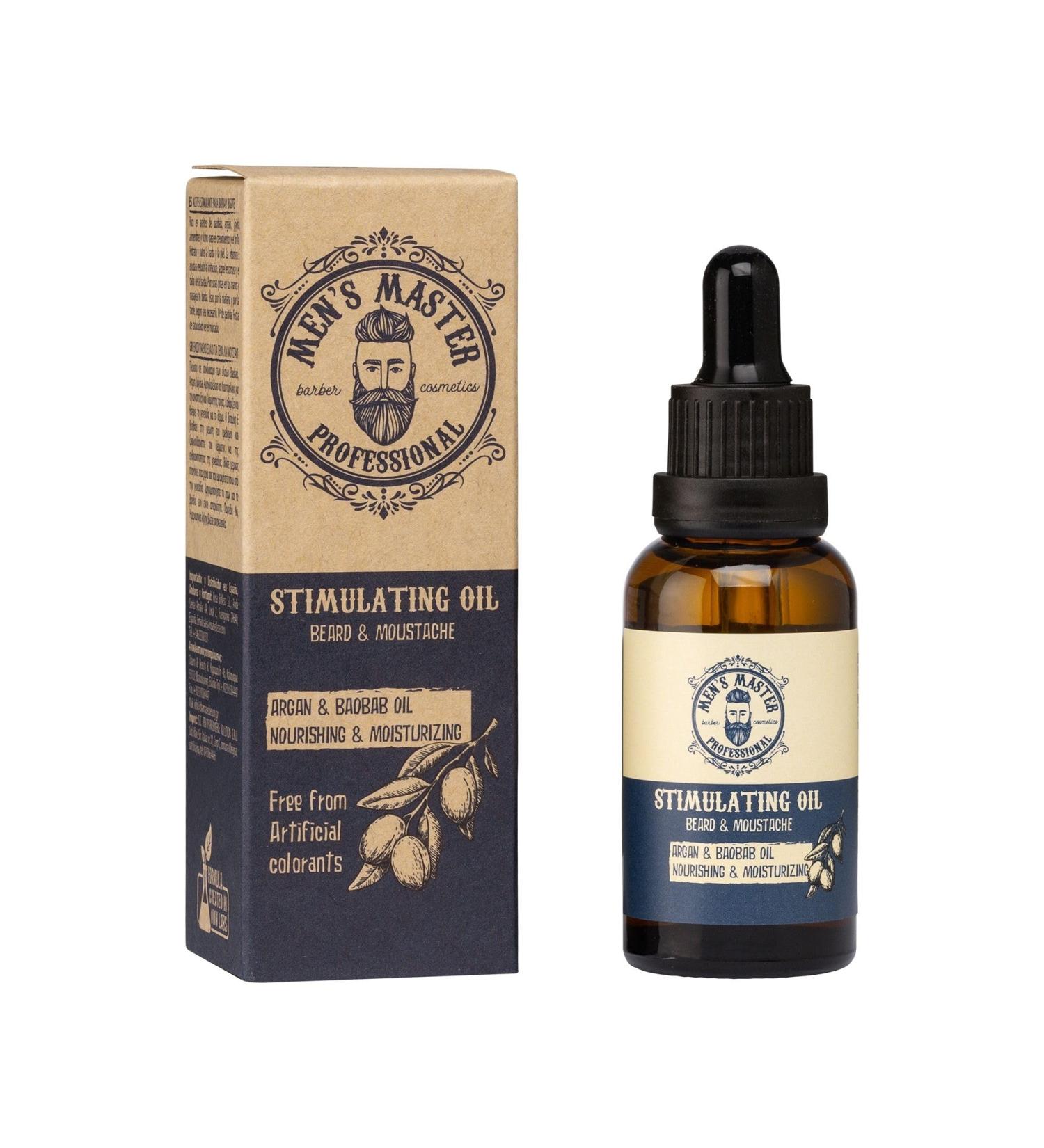 Mens Master - Oil Stimulating Beard & Mustache Growth | Nourishing & Moisturizing Beard Oil for Men | Ultimate Bart Care & Facial Care - Buy Online on GoSupps.com