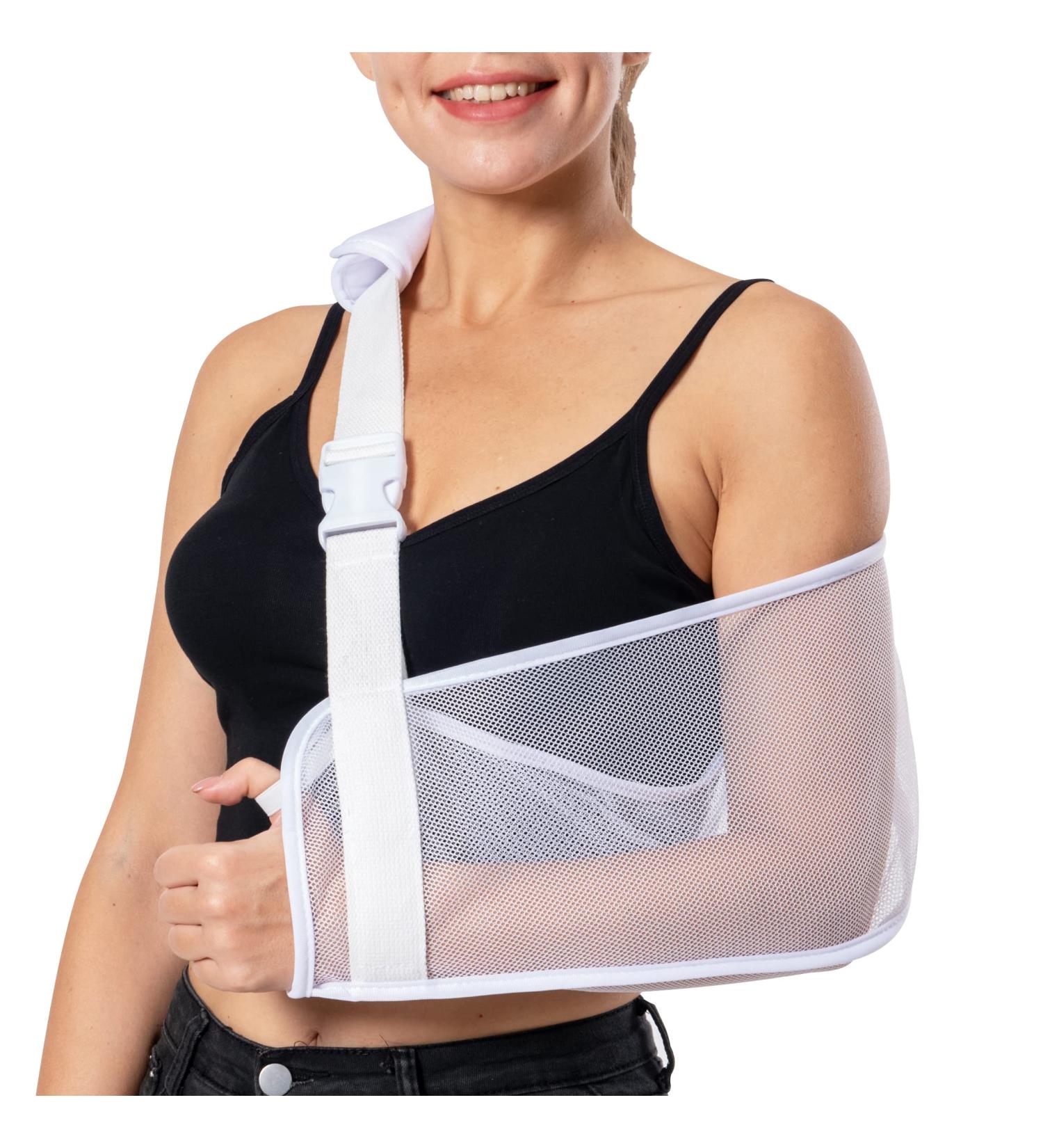 Ledhlth White Mesh Arm Sling - Shoulder Injury Support for Men & Women - Buy Online on GoSupps.com