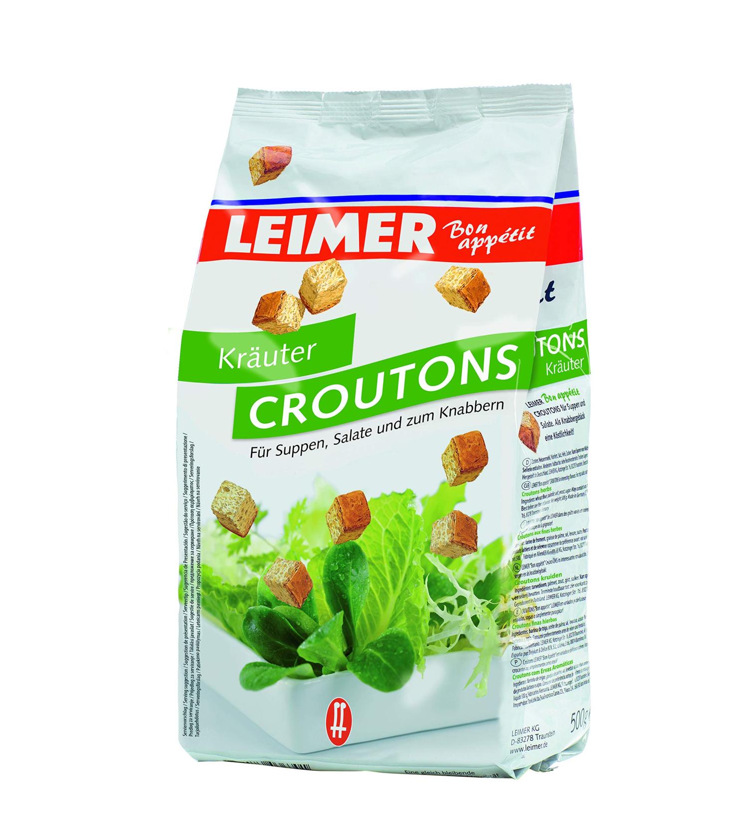 Leimer Herbs Croutons 500g Perfect for Salads & Soups | International Shipping Available - Buy Online on GoSupps.com
