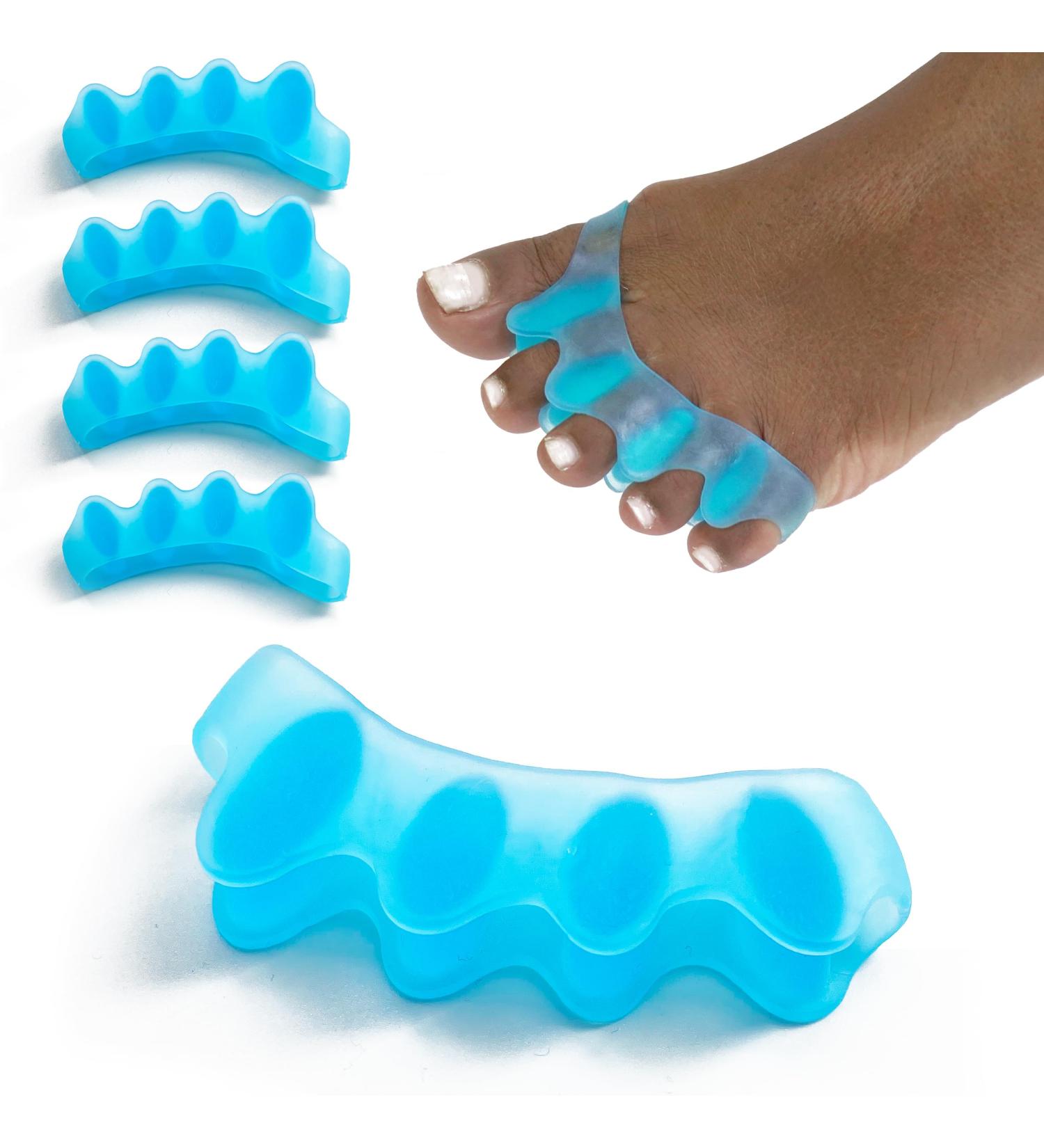 Toe Separators (2 Pairs Blue) - Correct Your Toes with Toe Spacers Help Relieve Foot Pain Hammertoe Bunions by unel - Buy Online on GoSupps.com