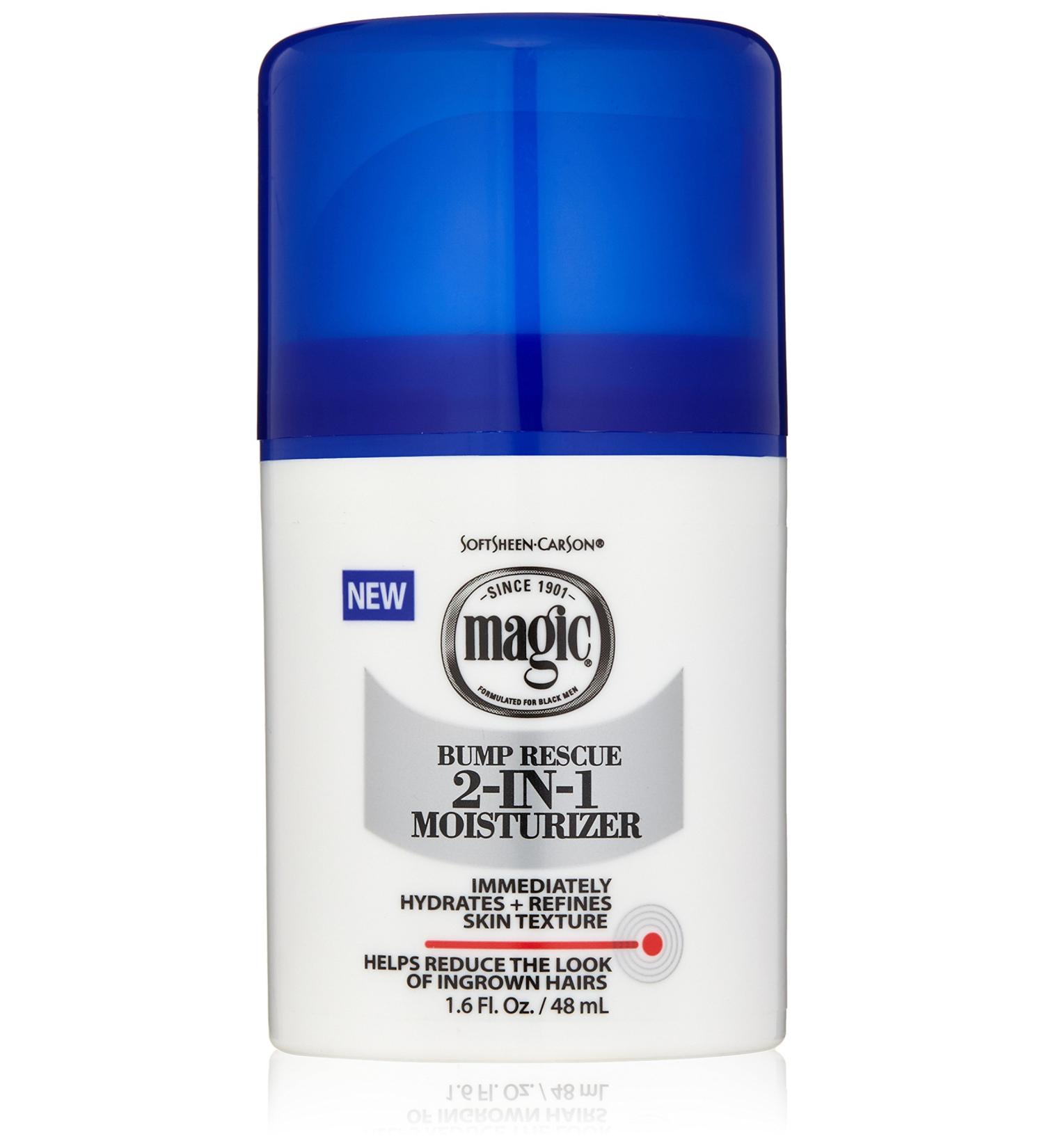 SoftSheen-Carson Magic Shave Bump Rescue 2-in-1 Moisturizer Face Moisturizer Reduces the look of Bumps and Ingrown Hair Formulated for Black Men with Zinc and Allantoin 1.6 Fluid Ounce