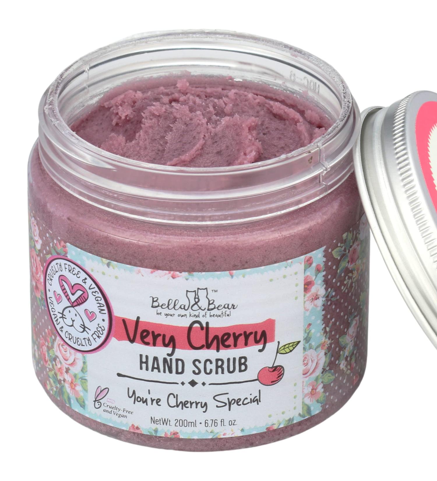 Bella & Bear Very Cherry Hand Scrub - Natural Exfoliating Formula | Cruelty-Free & Vegan-Friendly | 6.7oz - Buy Online on GoSupps.com