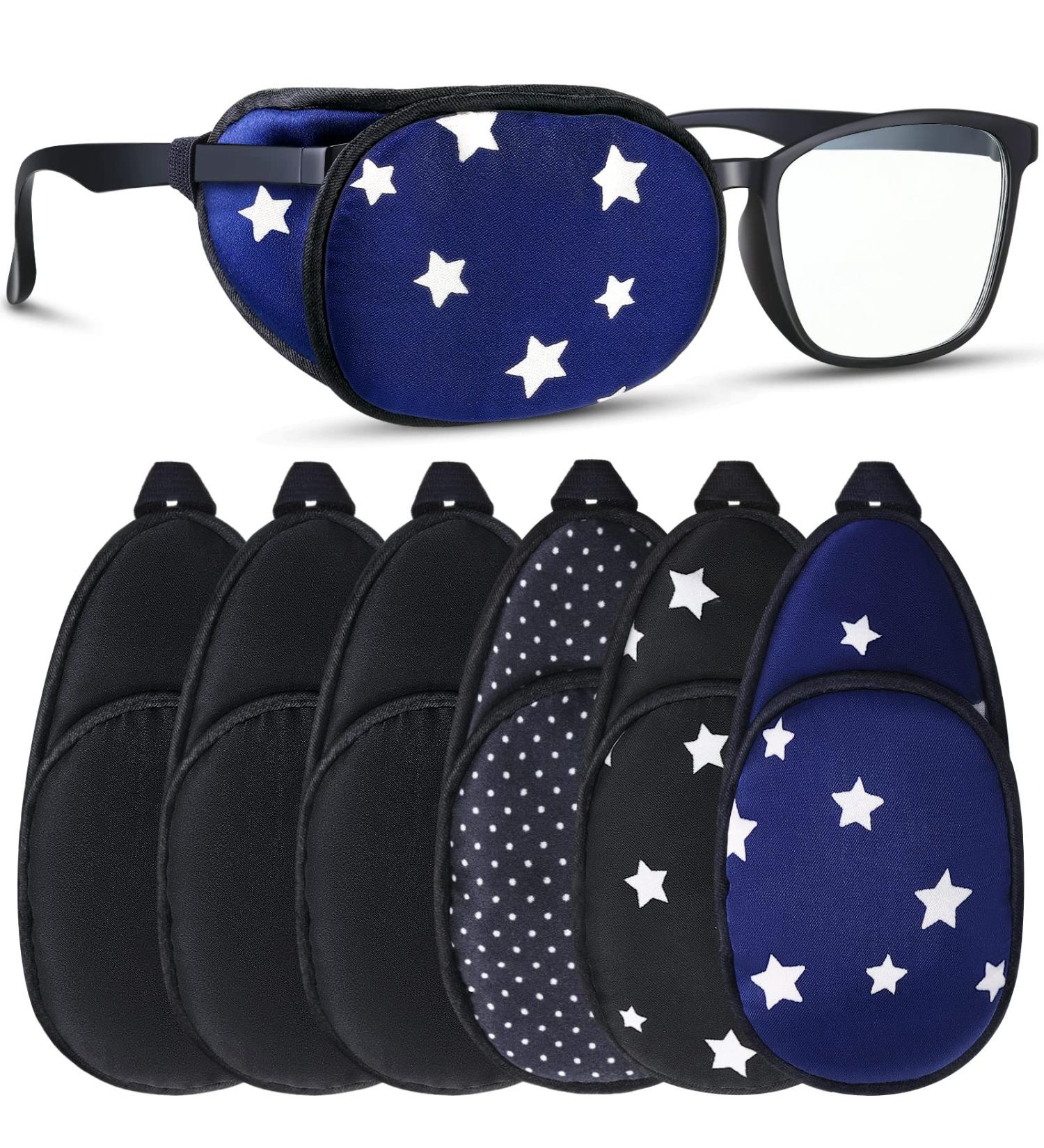 6-Piece Silk Eye Patch Set for Adults & Kids - Soft Eye Covers for Comfortable Eye Protection (Dark Color - Buy Online on GoSupps.com