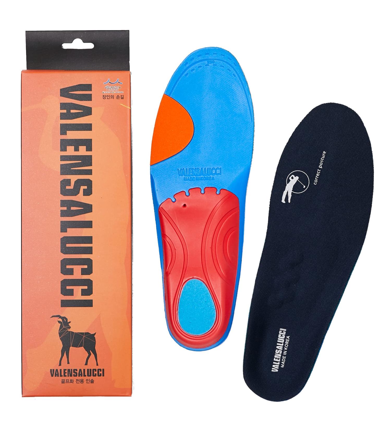 VALENSALUCCI Pro Golf Insoles - Arch Support for Professional Golf Shoes | Orthotic Insoles for Flat Feet | Secret Angle Technology for Distance Increase | Size M (Men 6.5-8 / Women 7.5-9) - Buy Online on GoSupps.com
