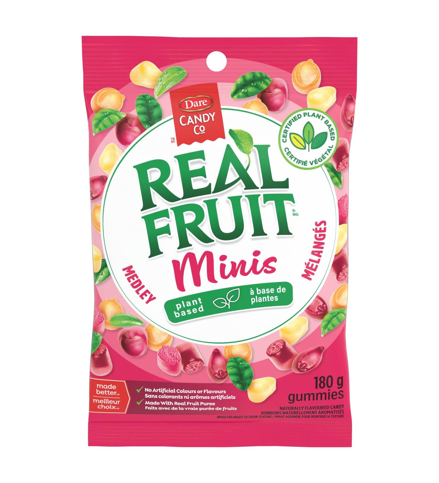 REALFRUIT Minis Medley Gummy Candy (Pack of 9) - Mixed Fruit Plant Based Gummies Made with Real Fruit Puree 9x180g - Buy Online on GoSupps.com