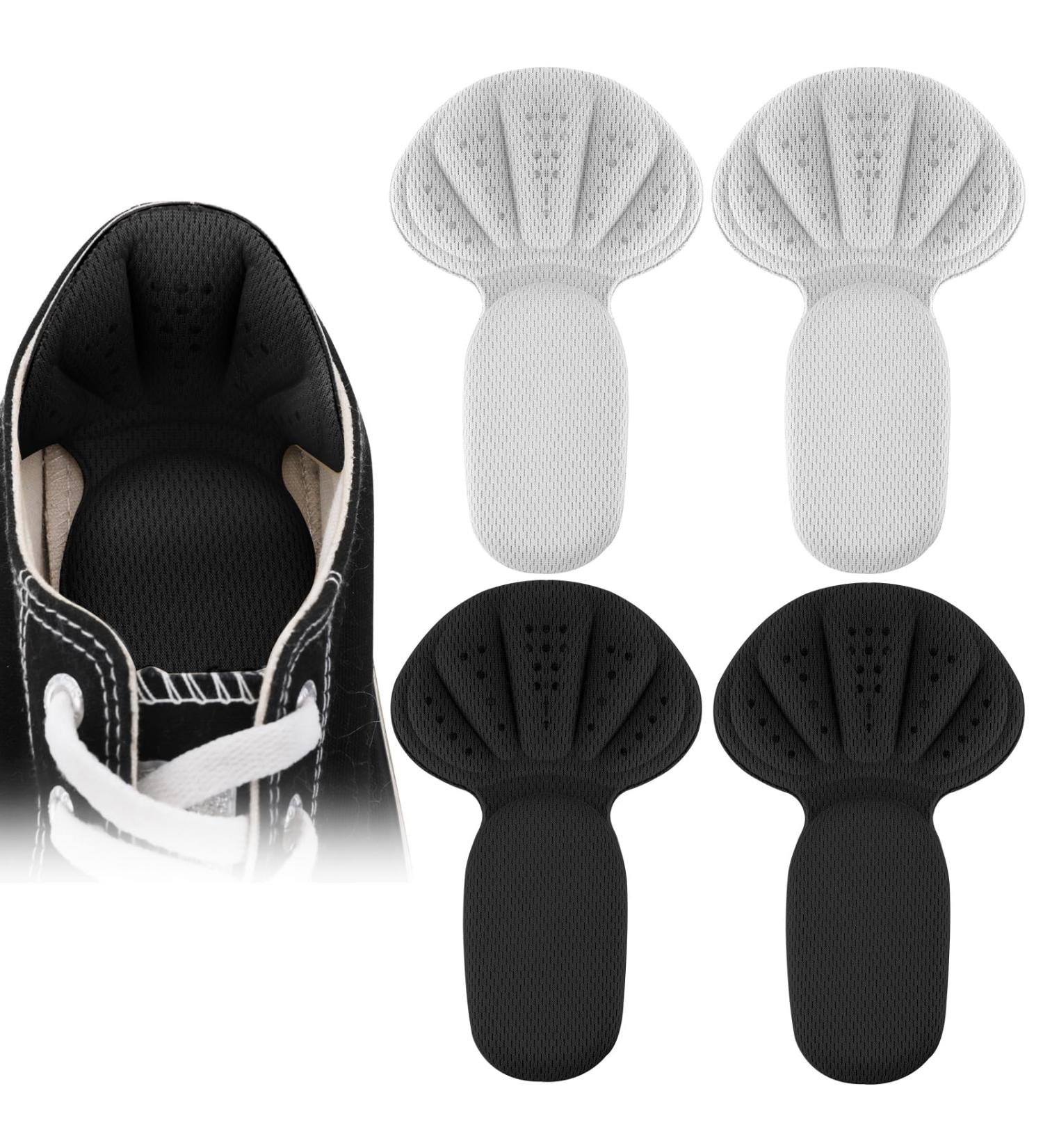 Sibba Sponge Heel Cushion Inserts | Self-Adhesive Heel Grips for Big Shoes | Anti-Blister Thick Pads - Black & Grey - Buy Online on GoSupps.com