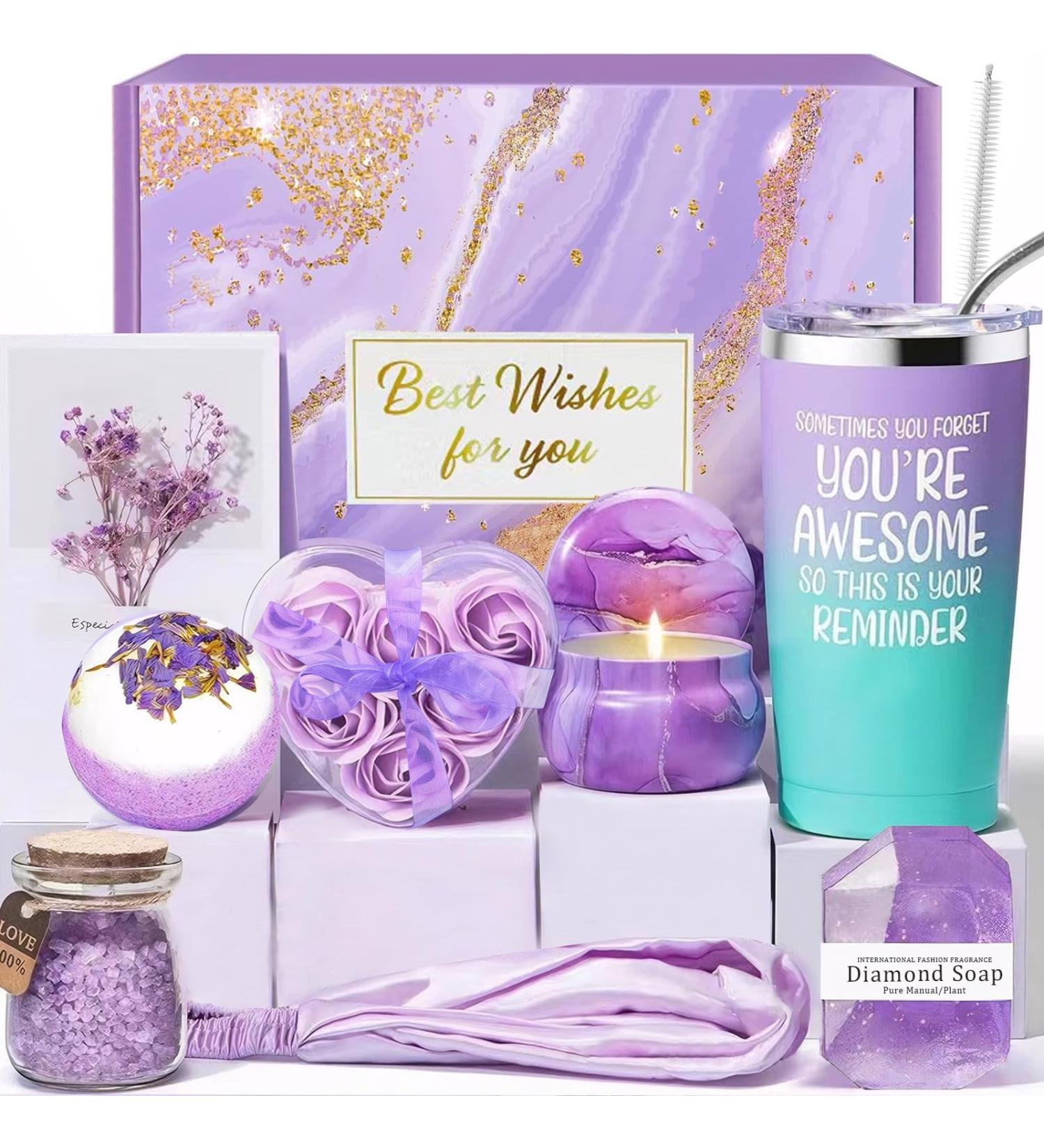 Cadeau Femme 11 Pi ces Cadeau Anniversaire Maman Original Utile Coffret Soin Femme Coffrets de Bain et de Soins pour No l Fete des Meres Saint-Valentin Maman Collegue Amie Soeur Violet - Buy Online on GoSupps.com