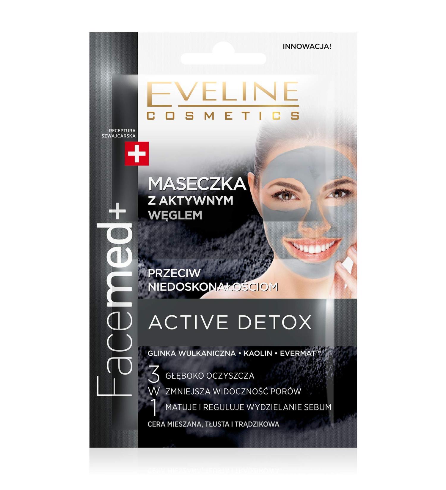 Eveline Active Detox Face Mask With Active Carbon Combination Oily Skin 2x 5ml