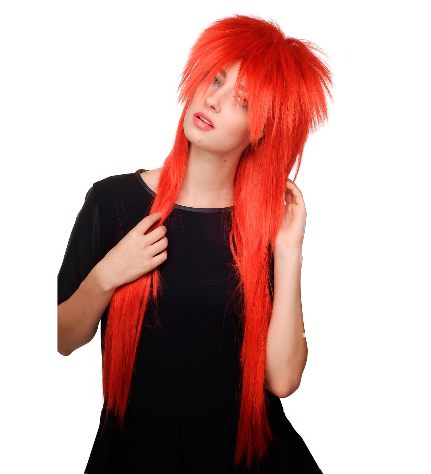 WIG ME UP 9666-137: Red 80s Glam Rock Long Mullet Punk Wig - International Shipping Available - Buy Online on GoSupps.com
