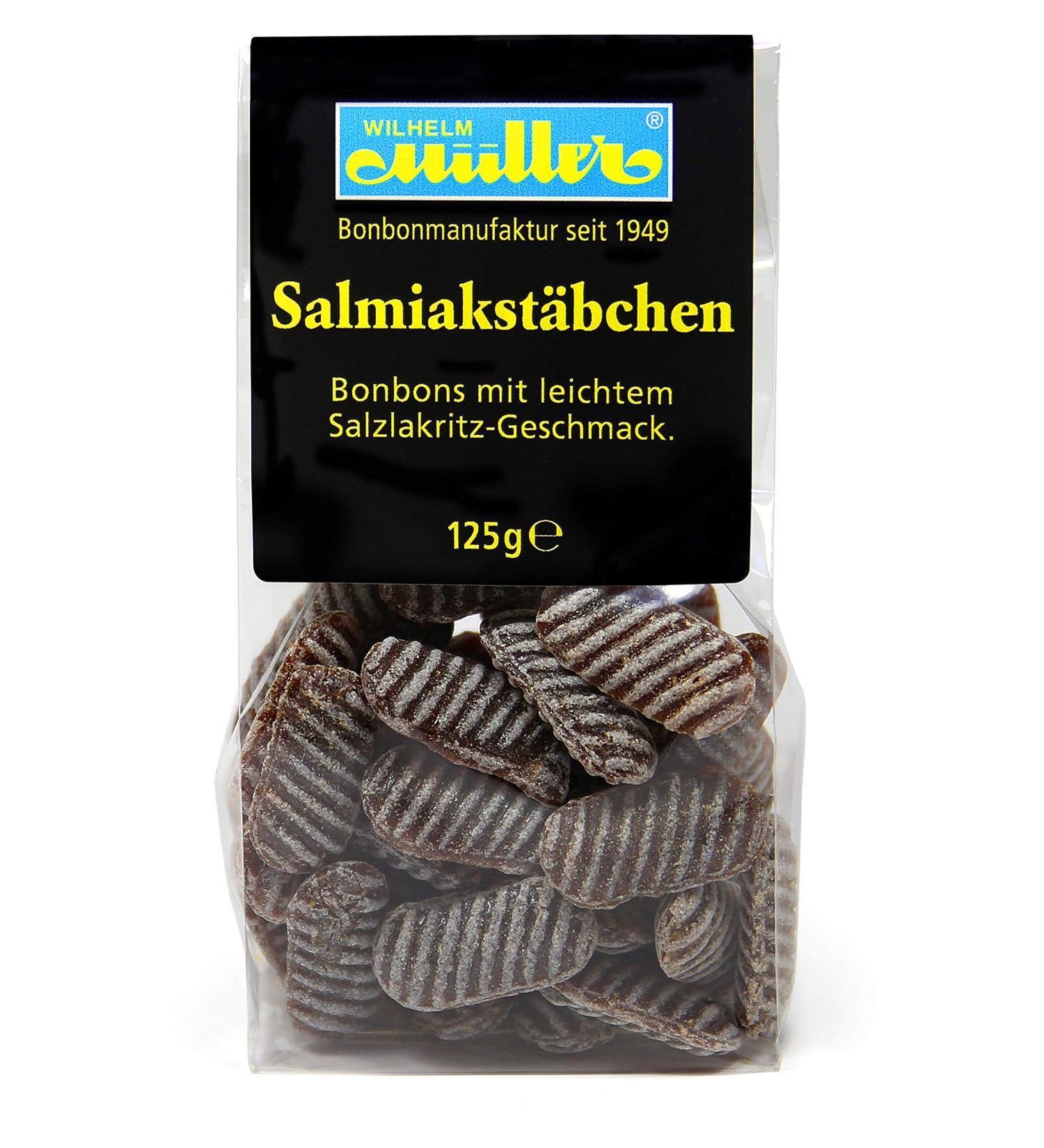 Salmiak sticks sweets with a light salty liquorice flavour (5 bags - 5% discount) Salmiak sticks 125 g (pack of 5)