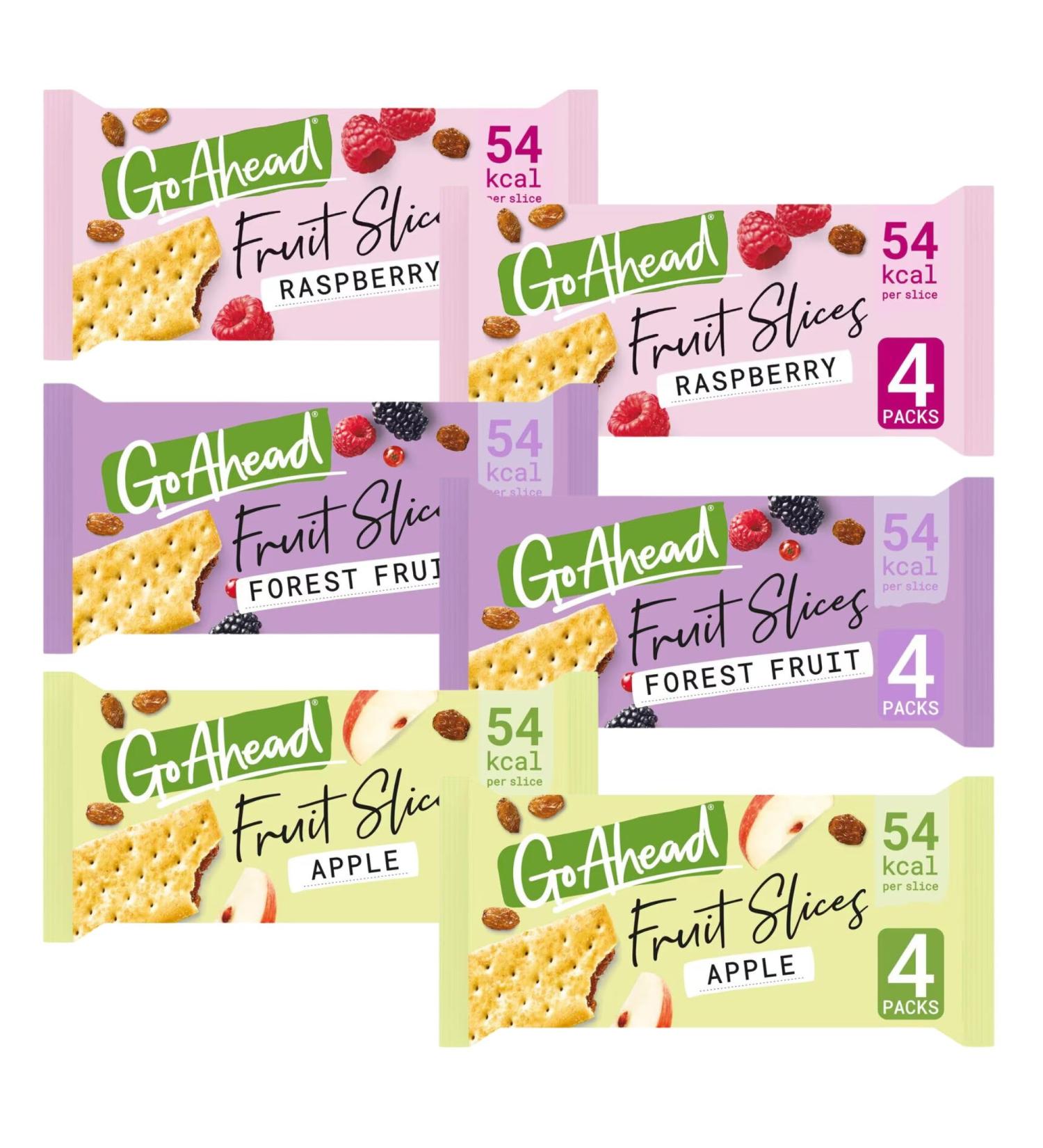Crispy Fruit Bars Bundle with 2 x Go Ahead Apple Crispy Fruit Slices 2 x Go Ahead Fruit Slices Raspberry and 2 x Go Ahead Fruit Crispy Slices | 24 Go Ahead Bars - Buy Online on GoSupps.com